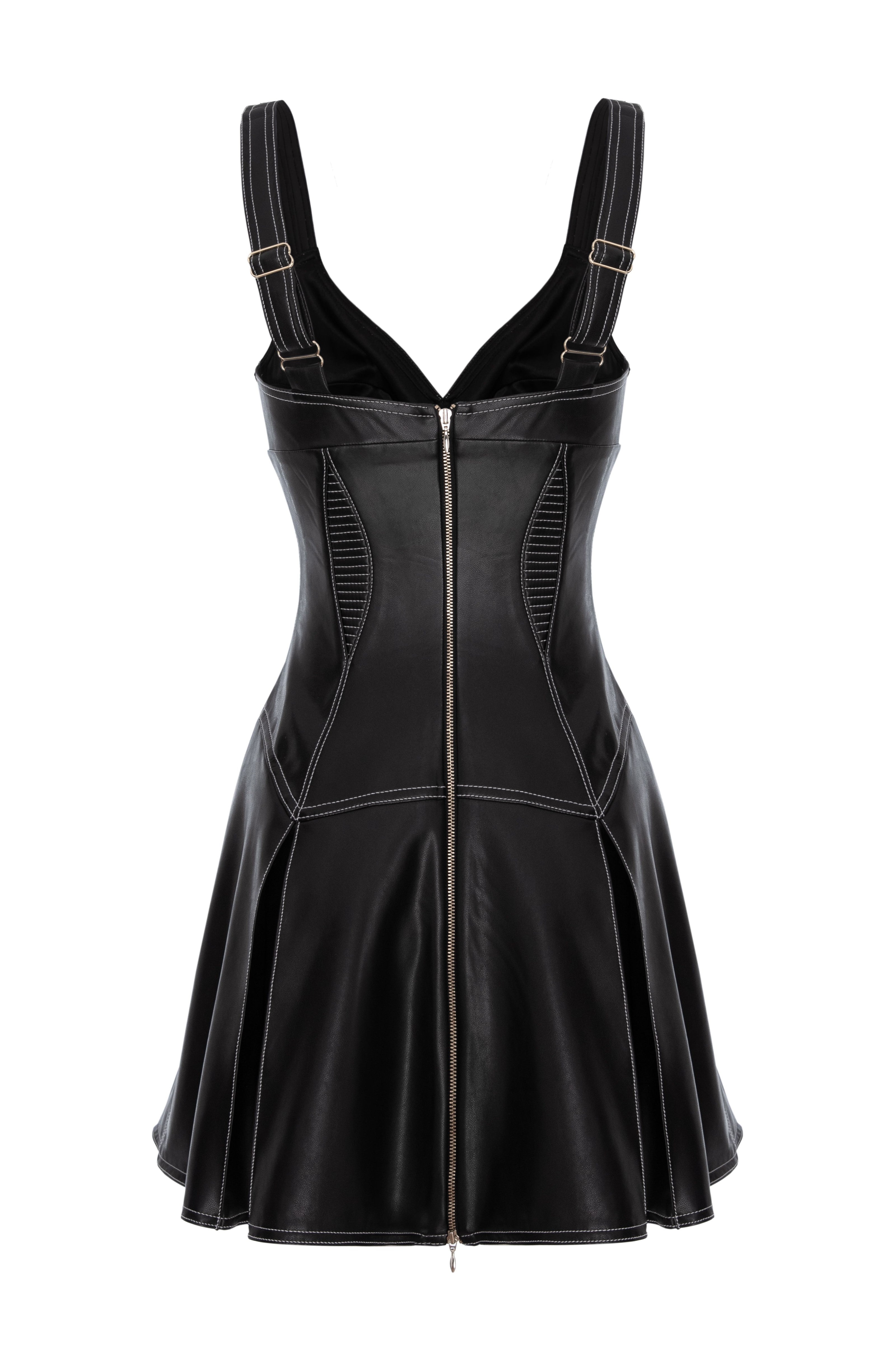Rochie mini neagra din piele Haze