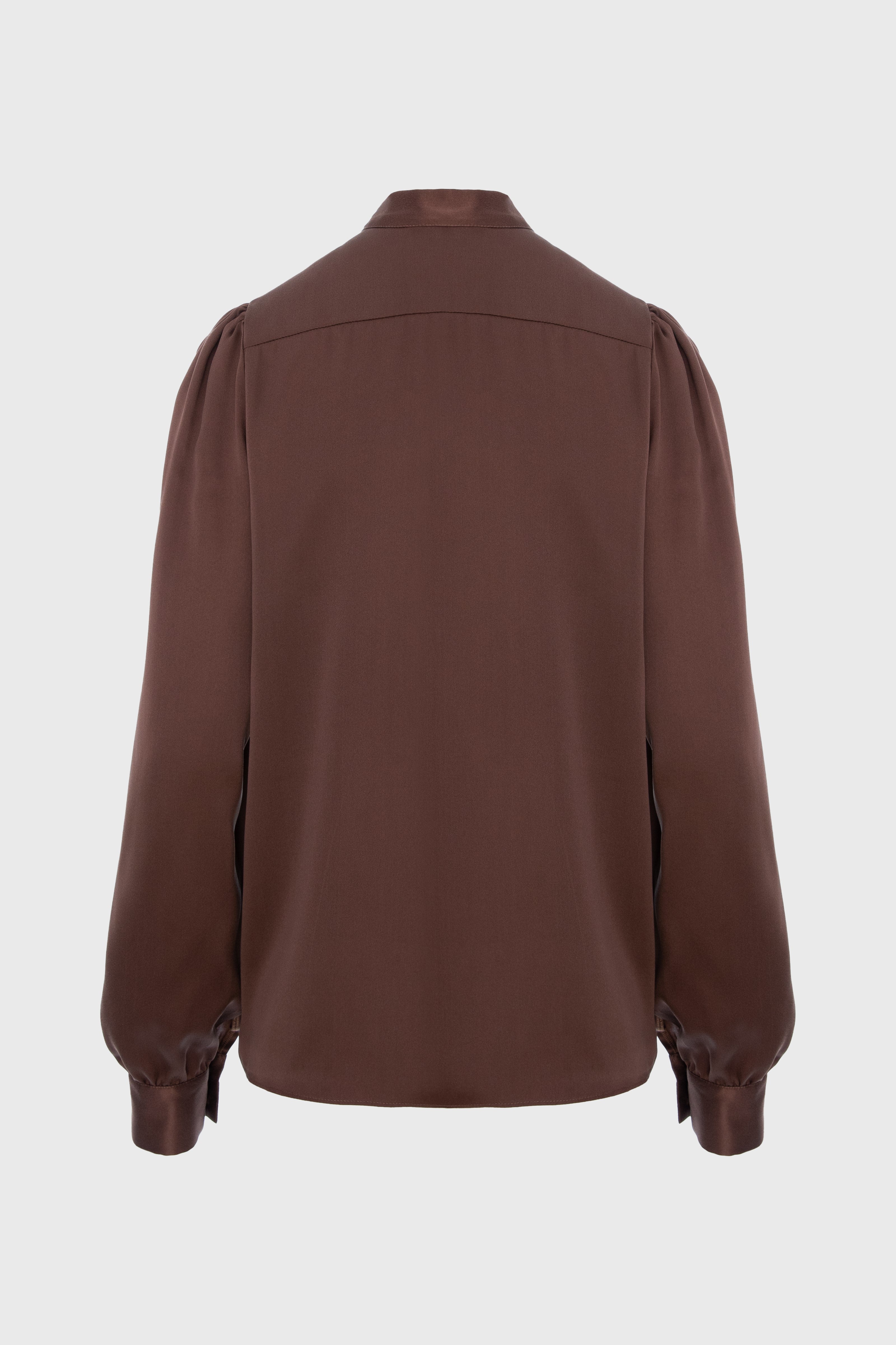 Camasa maro din matase naturala satinata Lavish