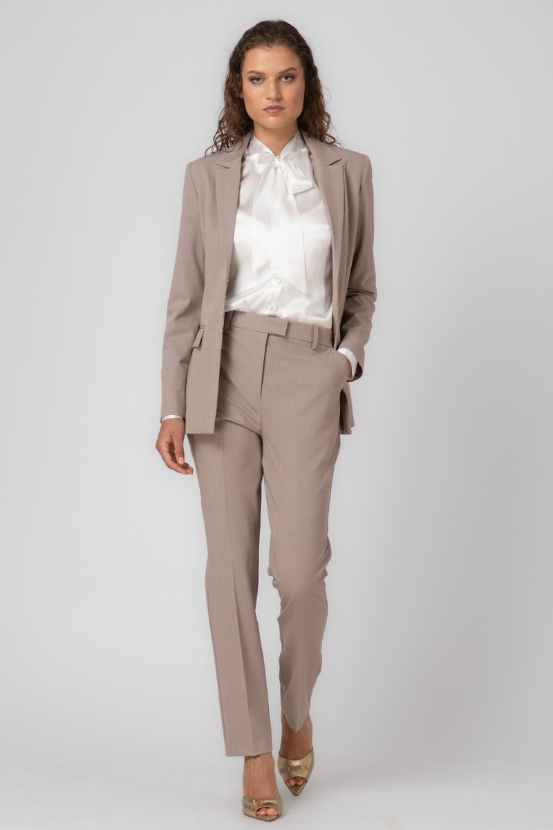 Pantaloni bej cu buzunare Formal