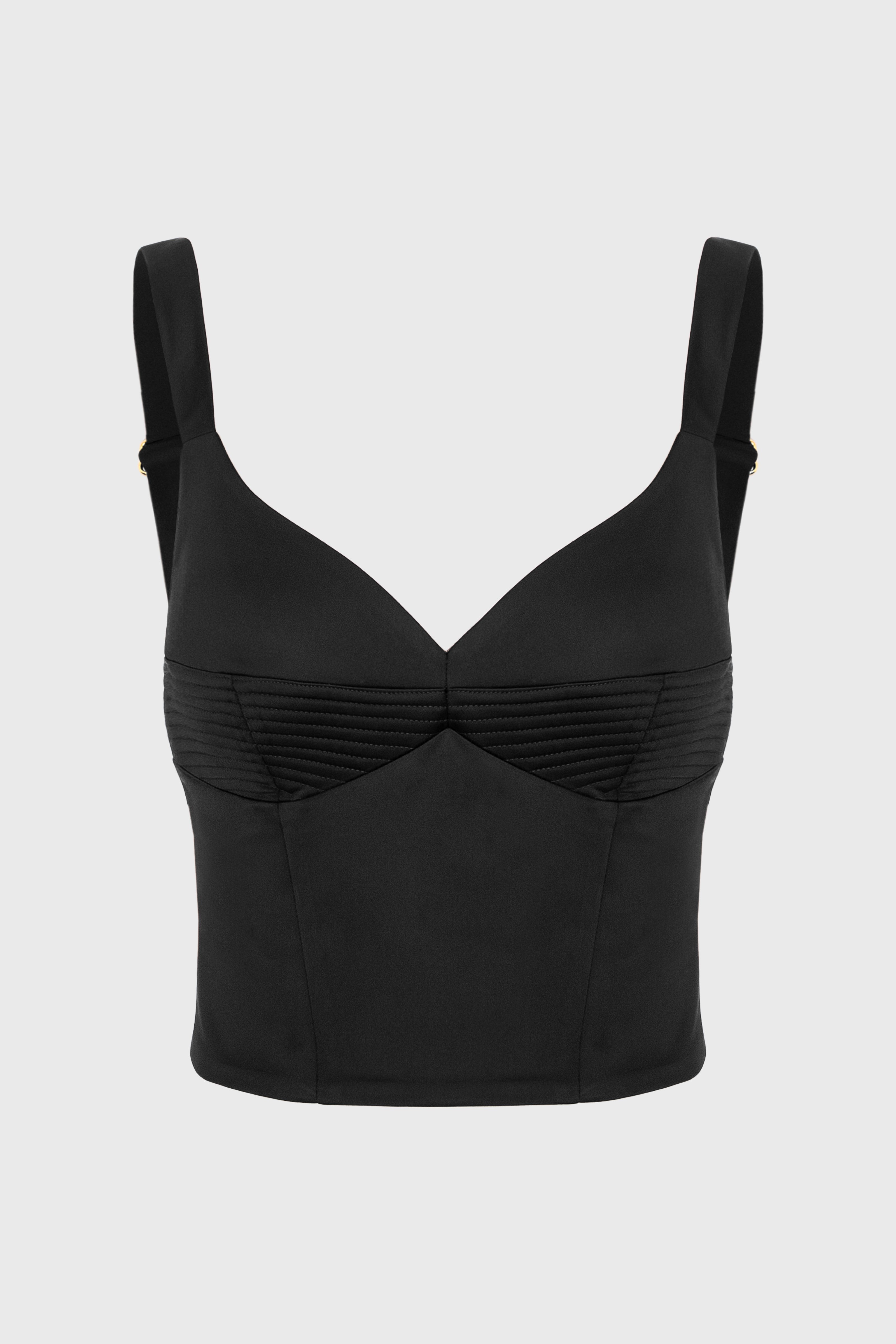Corset negru din satin elastic Haze