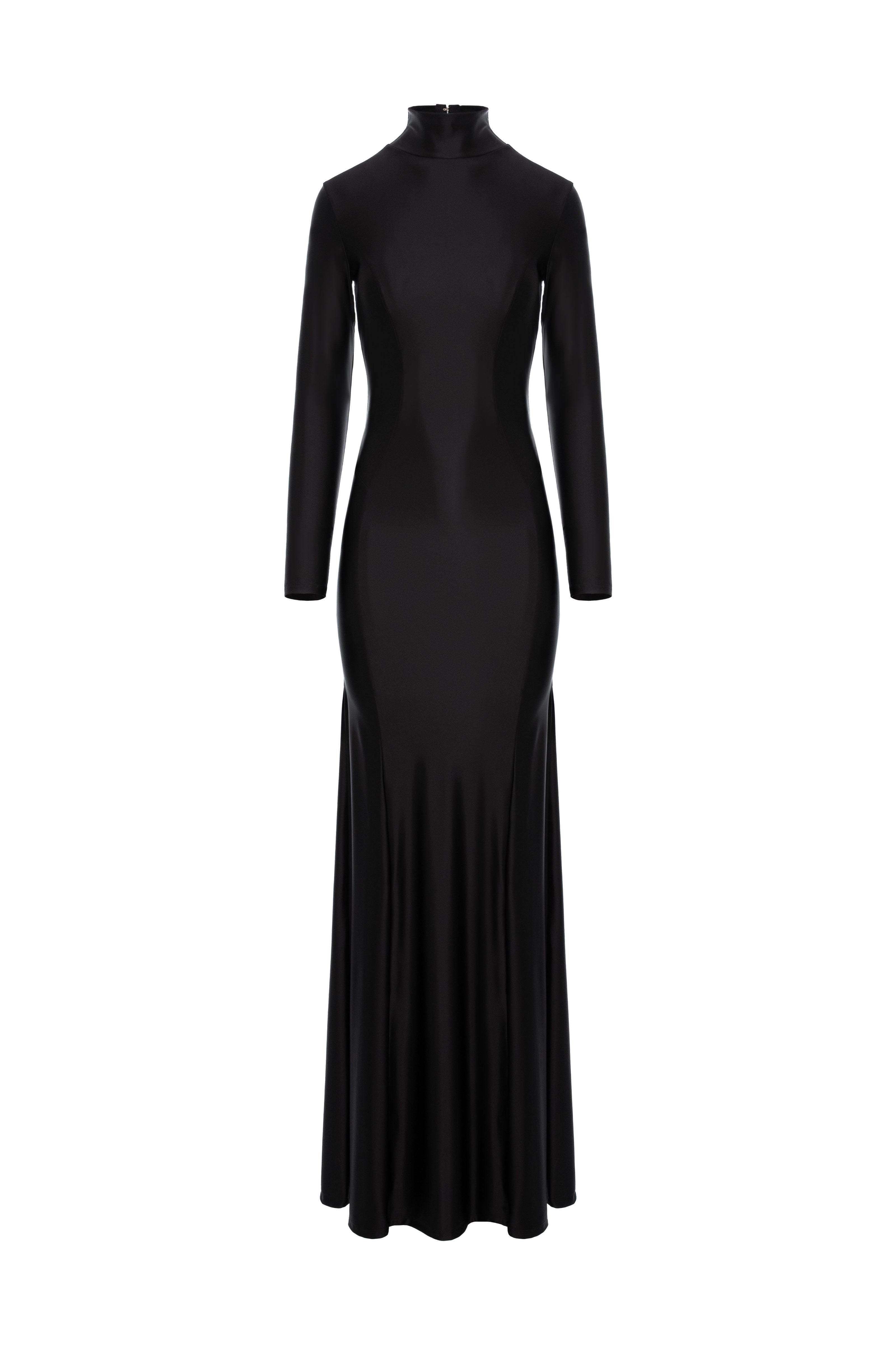 Rochie lunga neagra cu inchidere tip corset Cast