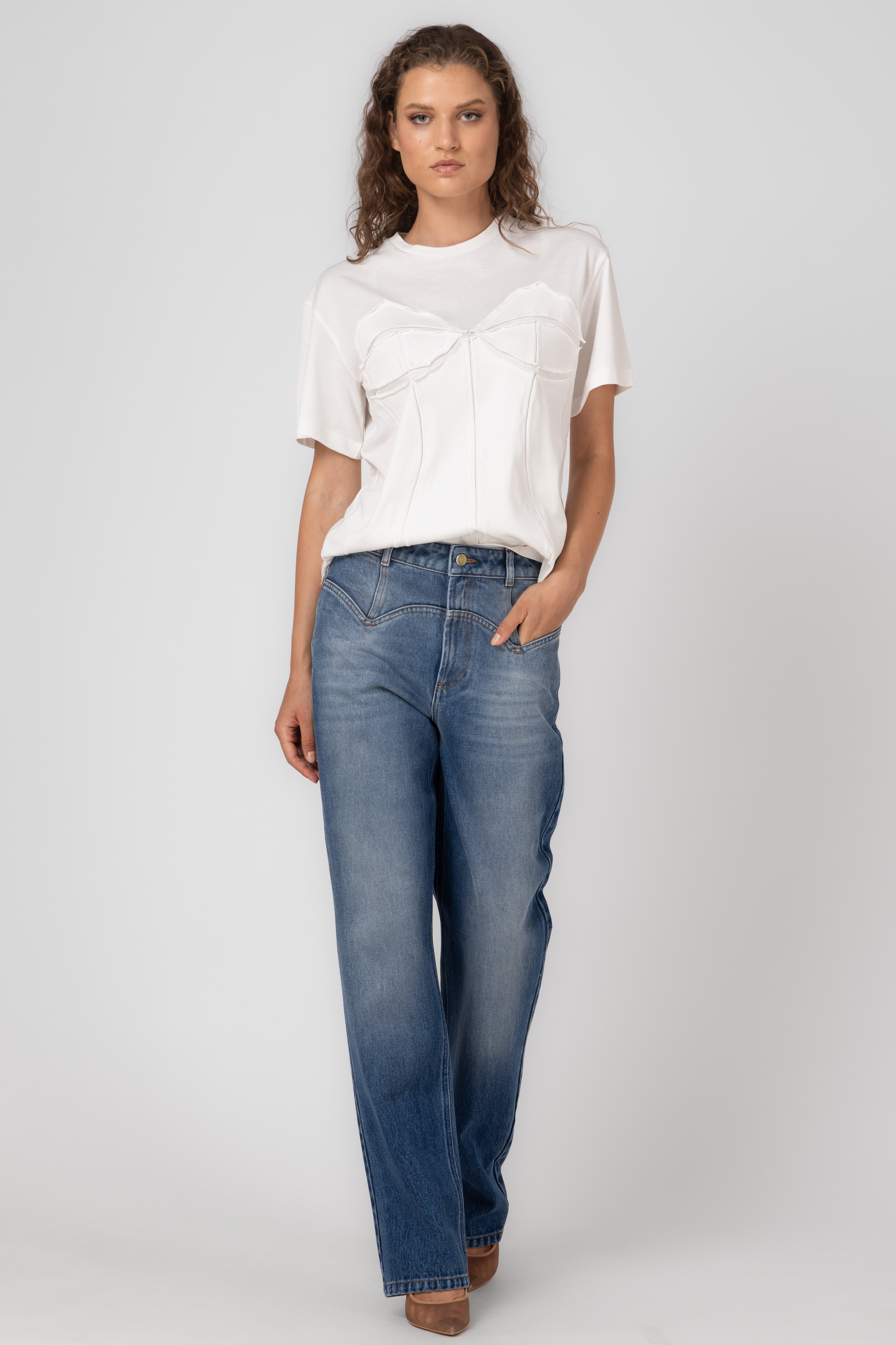 Blugi denim albastru Outline