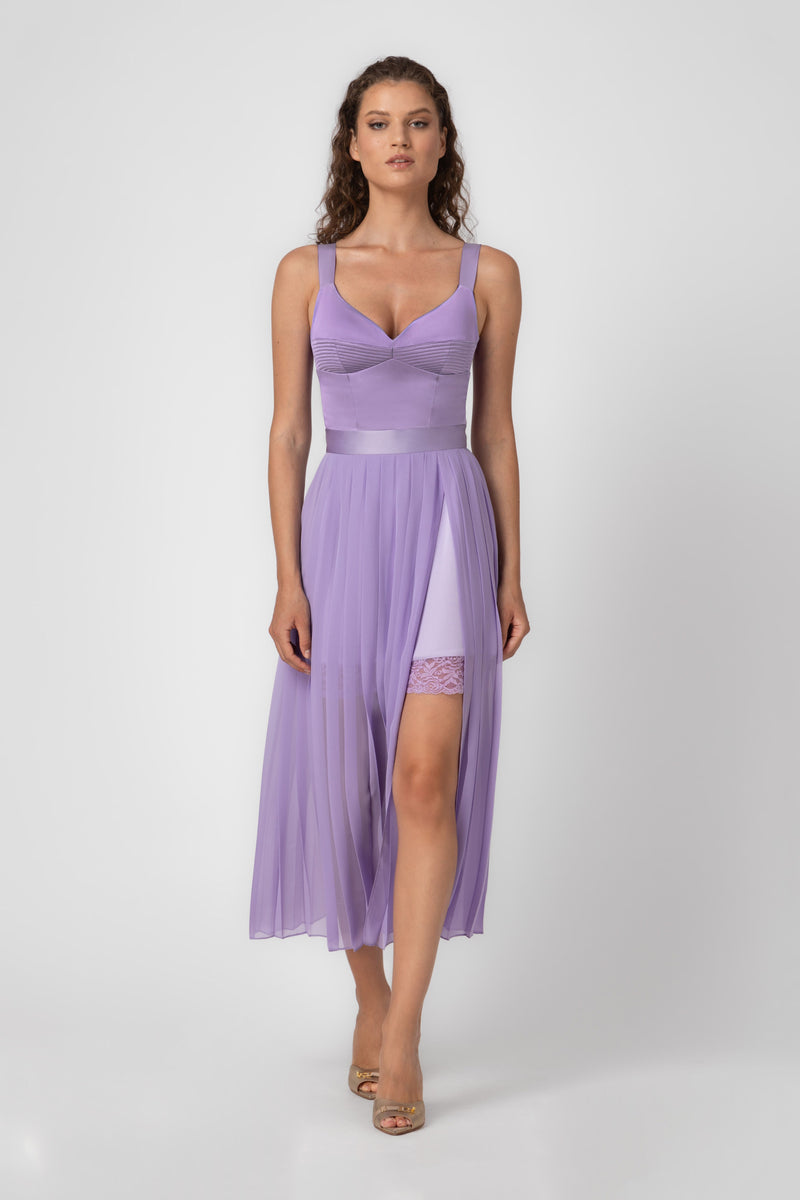 Corset lavanda din satin elastic Haze