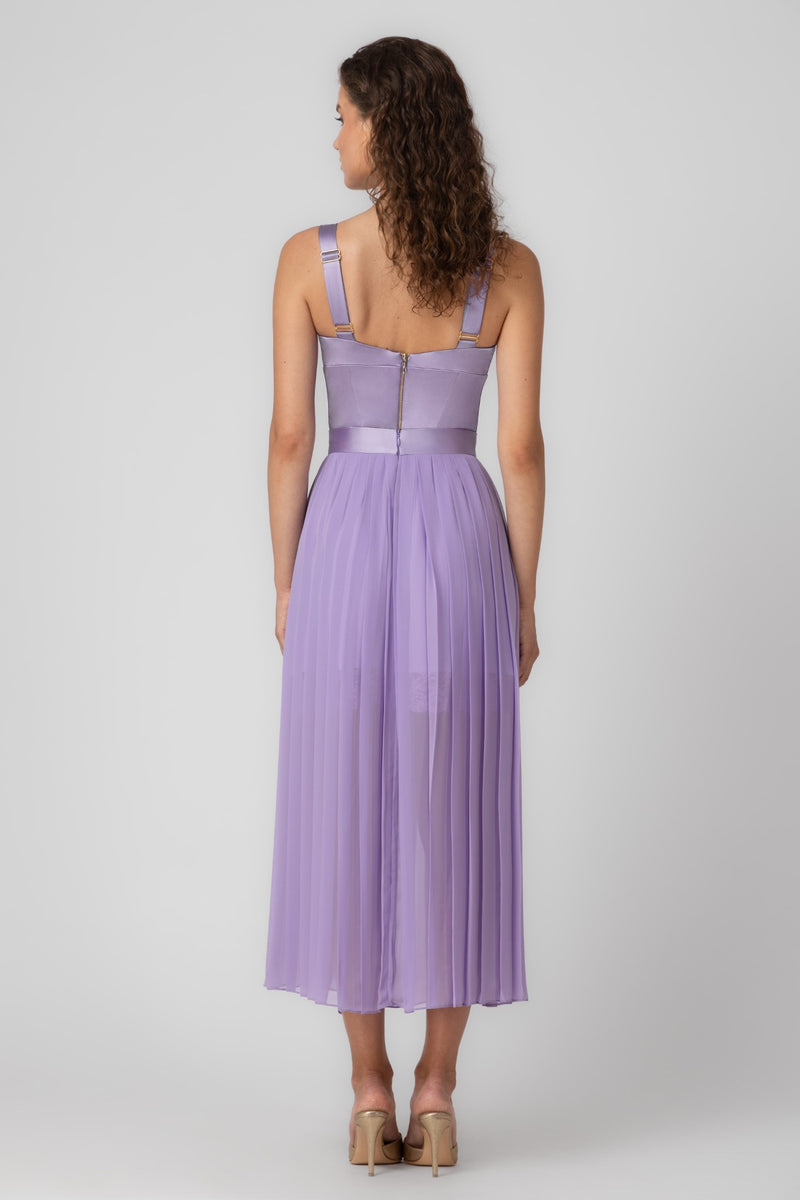 Bra top lavanda din satin elastic Haze