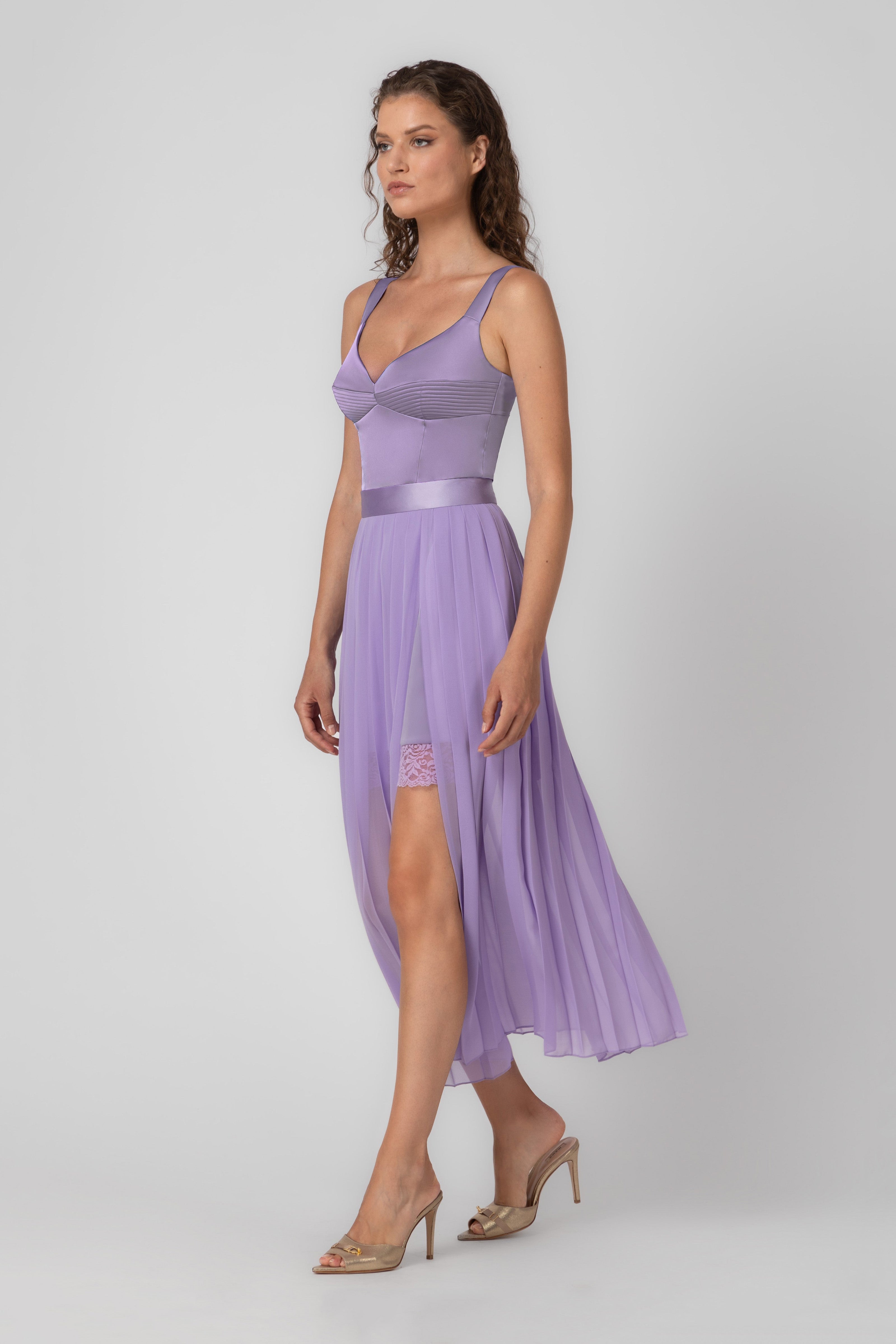 Corset lavanda din satin elastic Haze