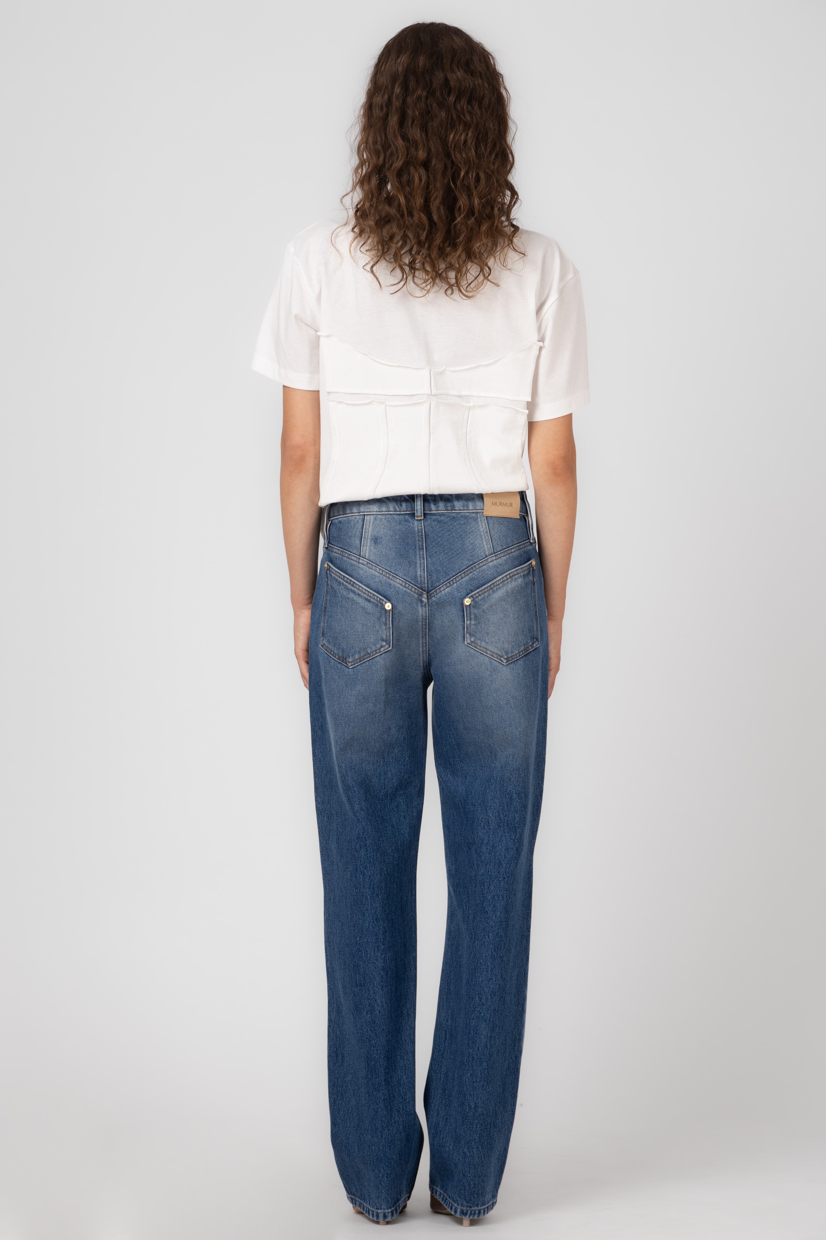 Tricou alb din bumbac organic Deconstructed