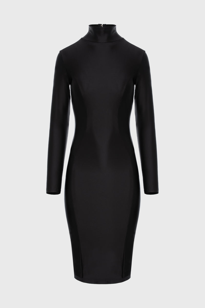 Rochie neagra cu inchidere tip corset Cast
