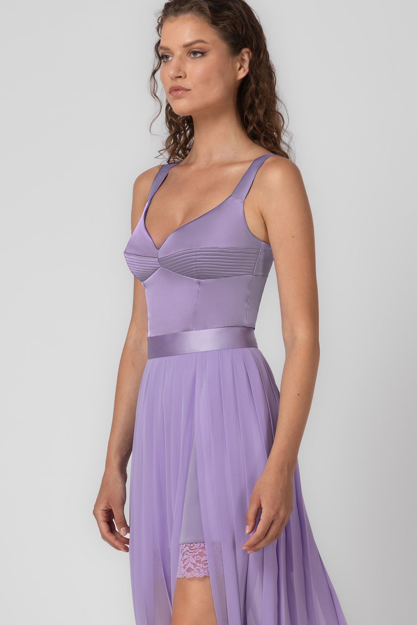 Corset lavanda din satin elastic Haze