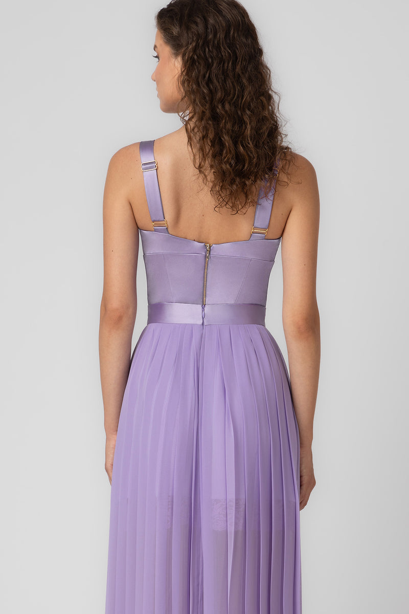 Bra top lavanda din satin elastic Haze