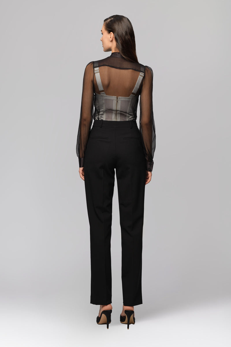 Camasa neagra din matase naturala Breeze