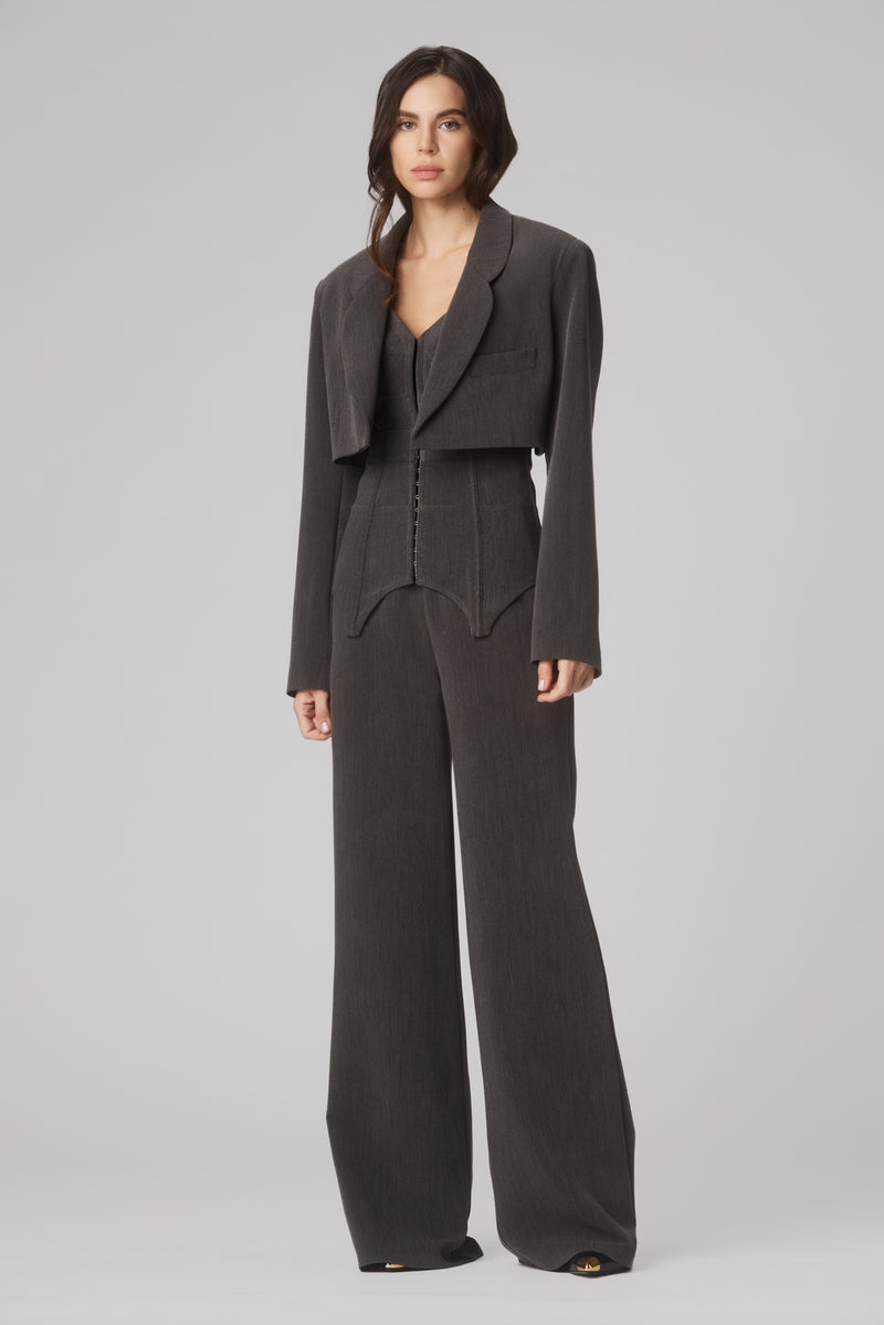 Blazer gri decupat oversized Formal