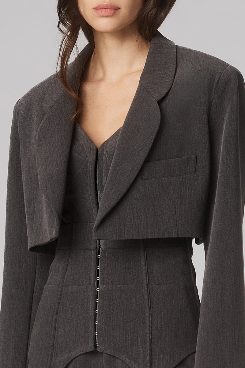 Blazer gri decupat oversized Formal