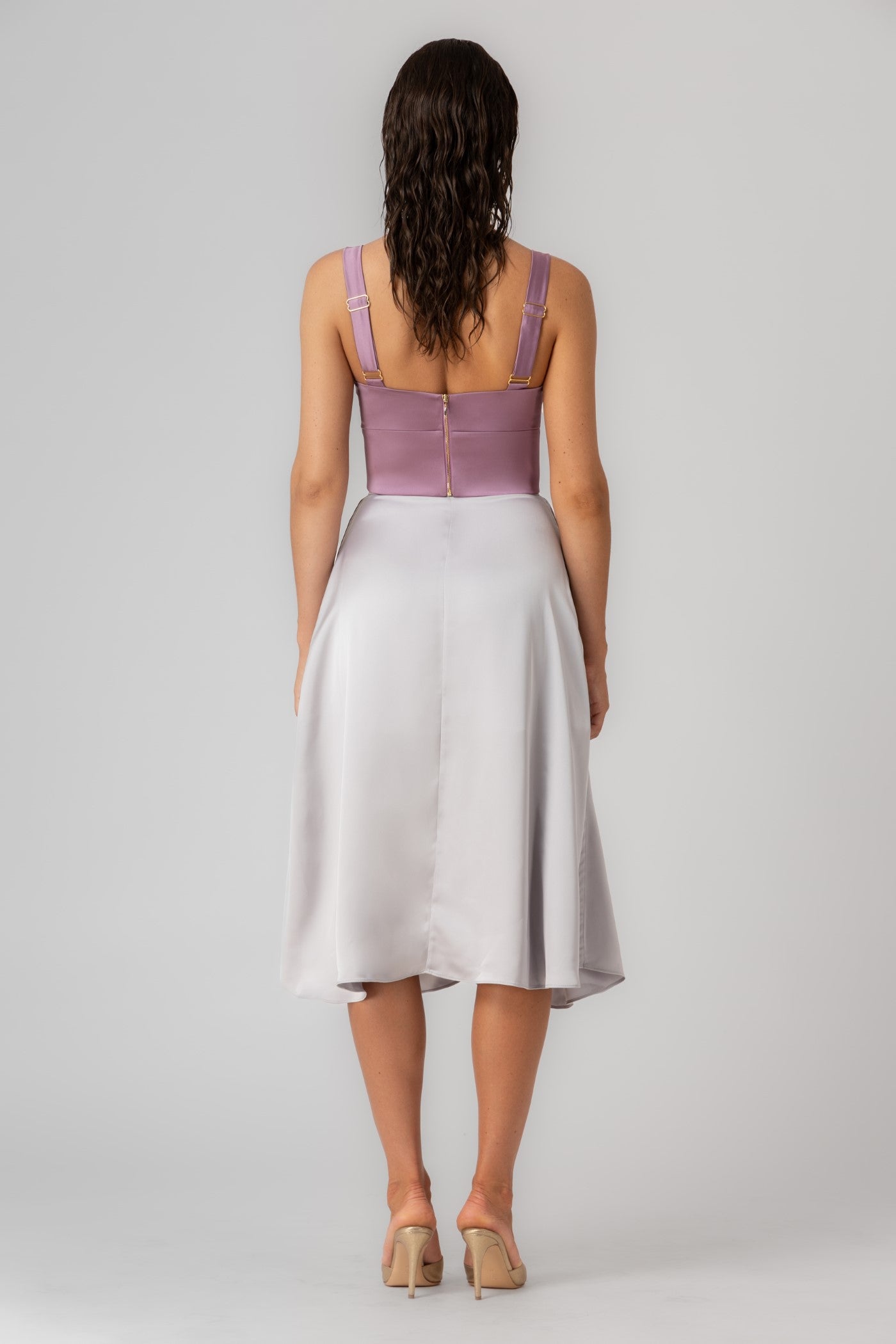 Top lavanda din satin Candy
