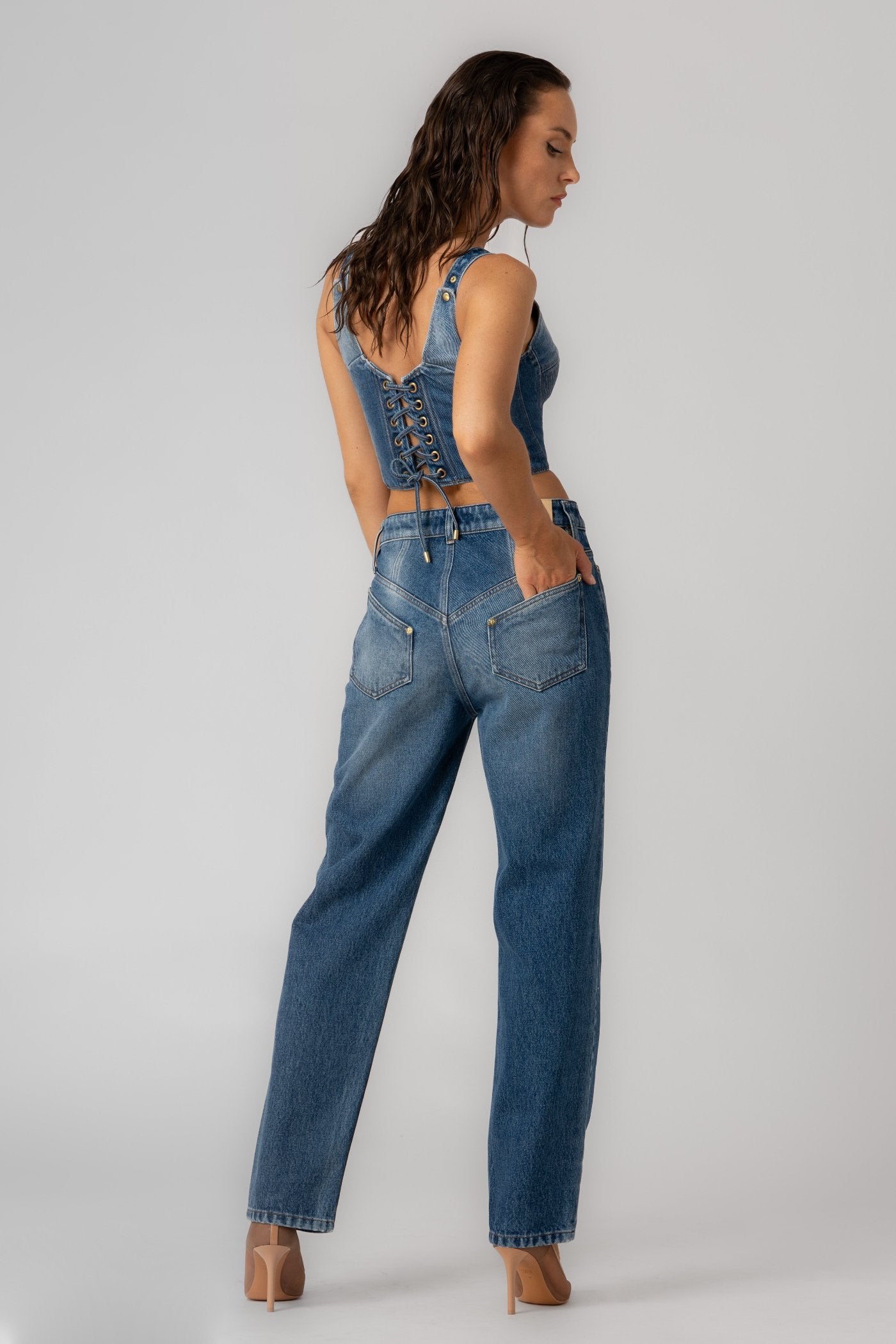 Blugi denim albastru Outline