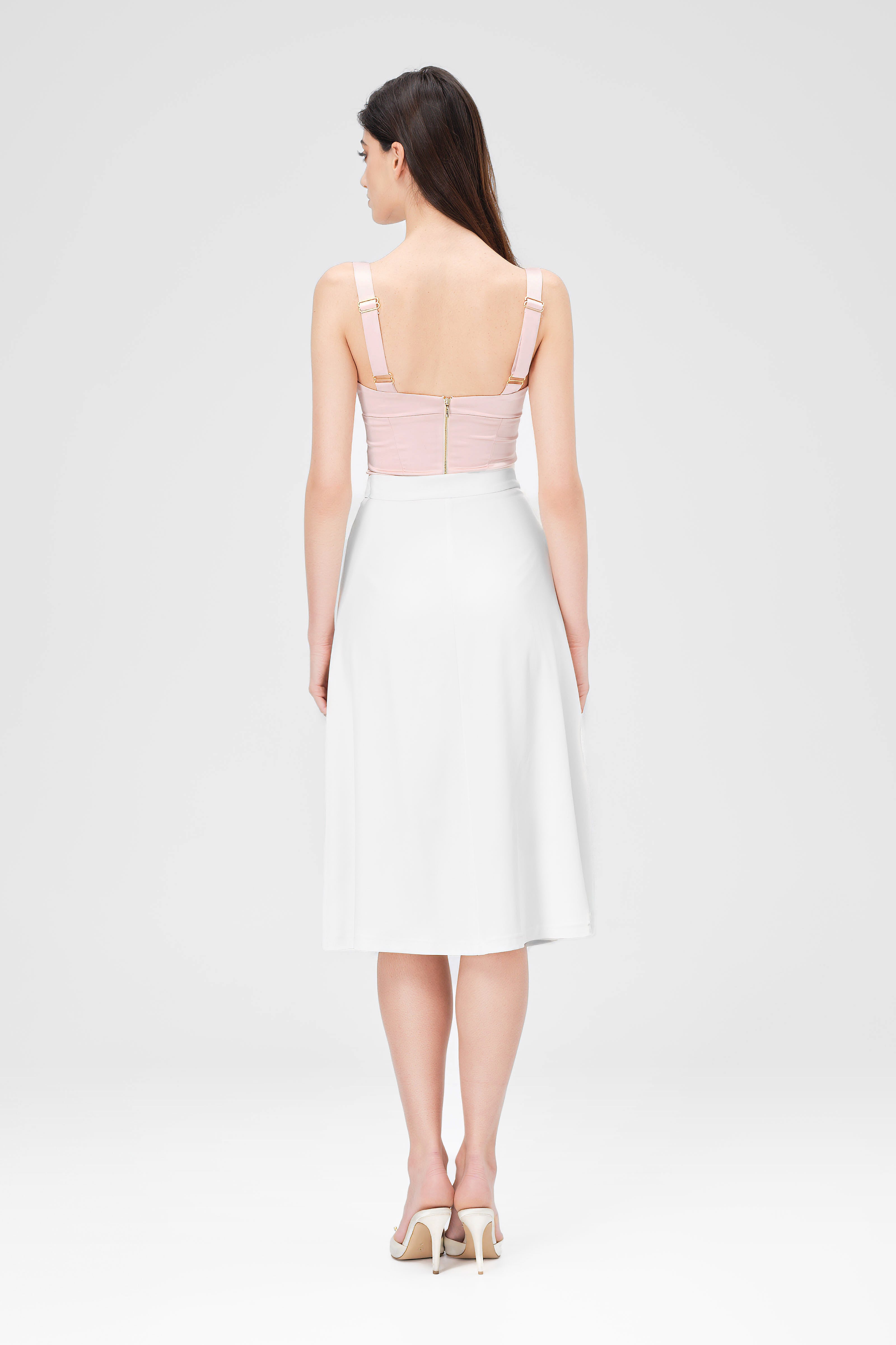Corset roz pudrat din satin elastic Haze