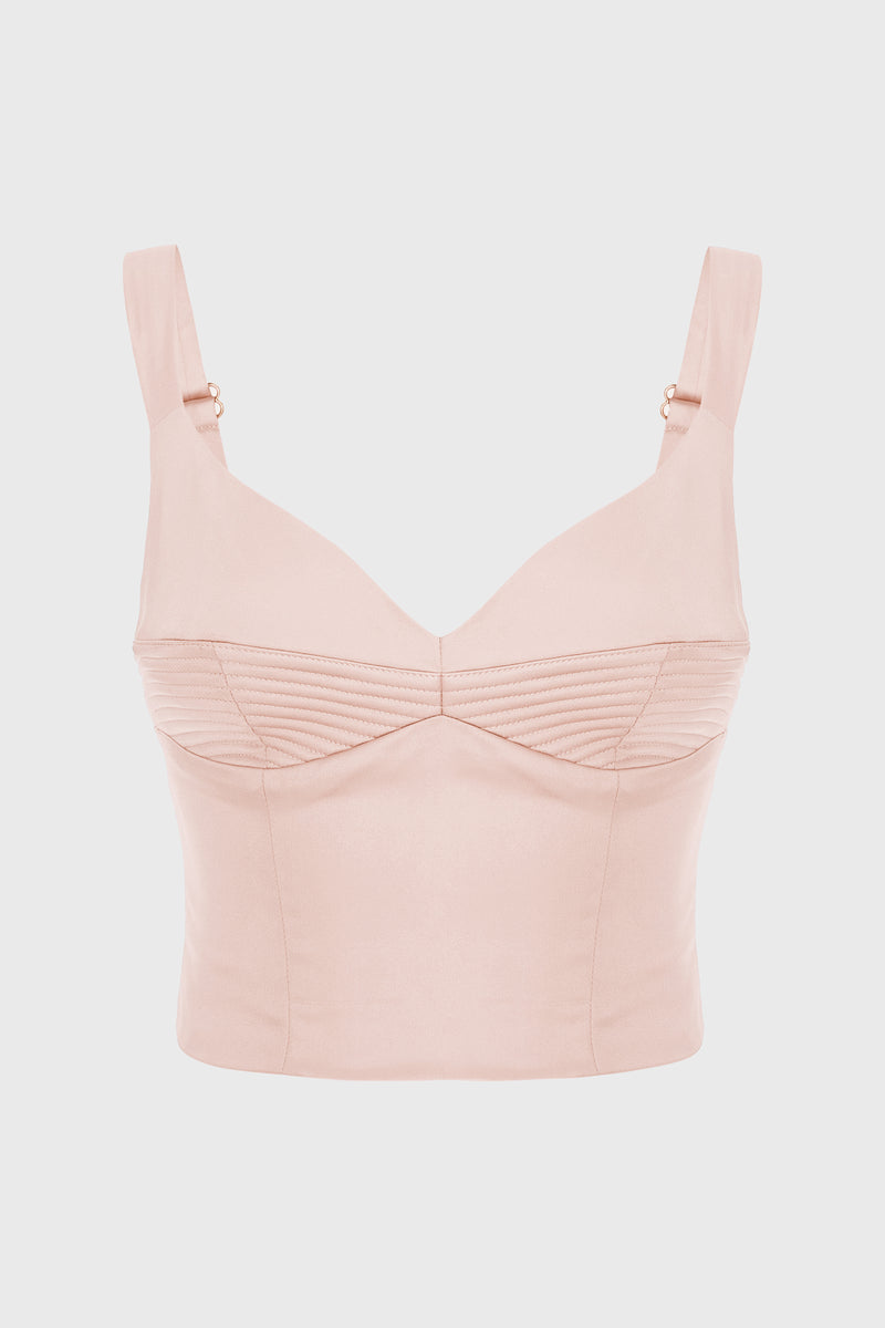 Corset roz pudrat din satin elastic Haze