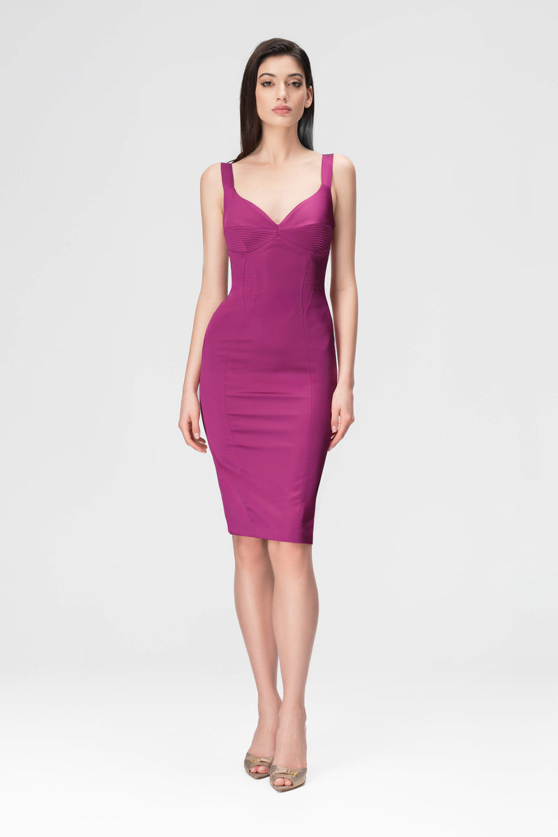 Rochie roz intens din satin elastic Haze