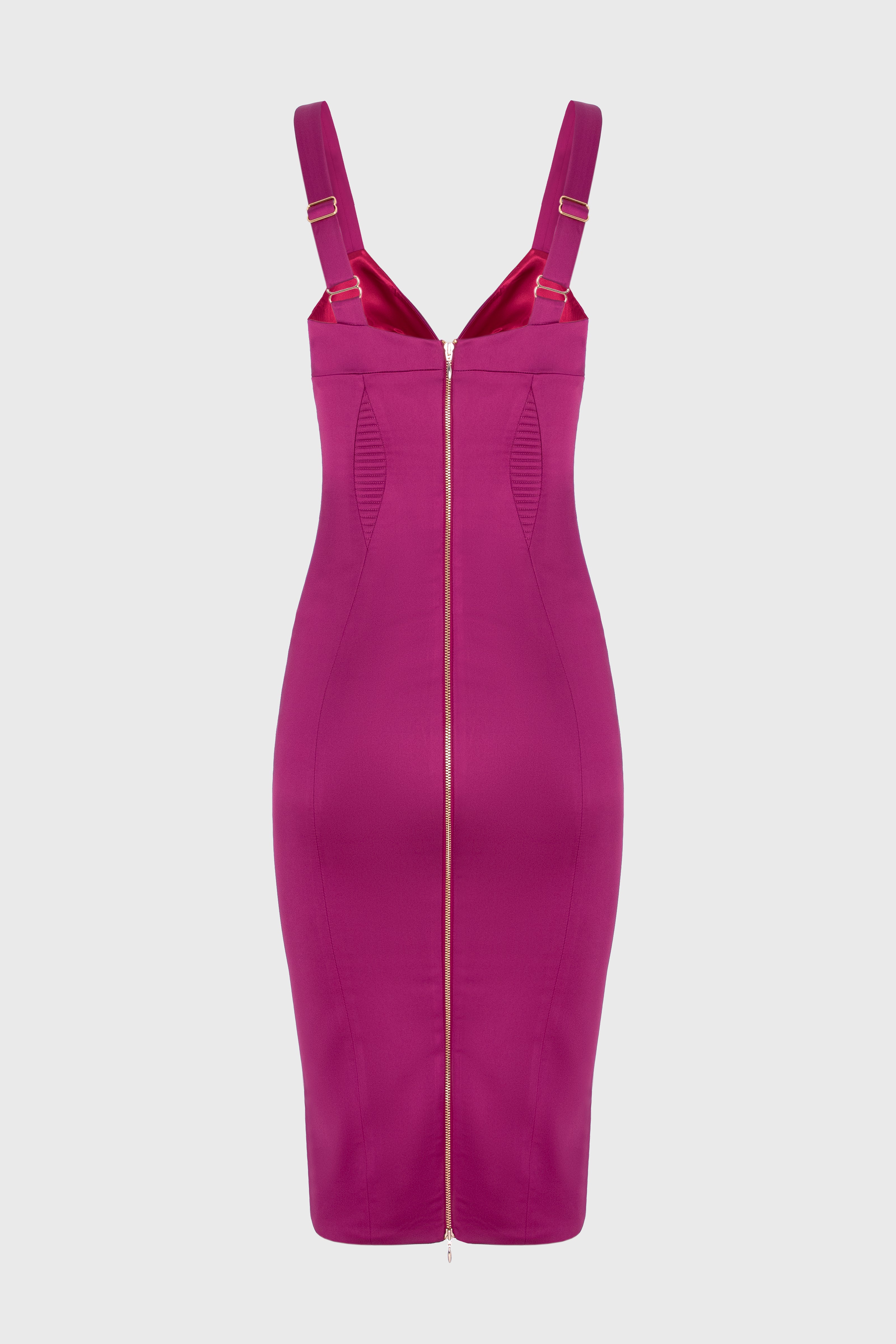 Rochie roz intens din satin elastic Haze