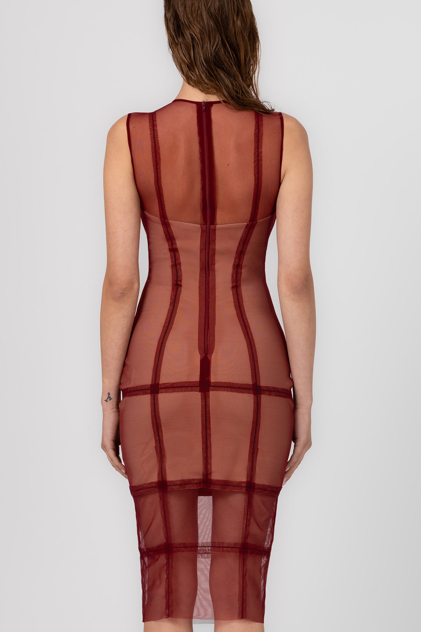 Rochie midi rosu burgund Figure