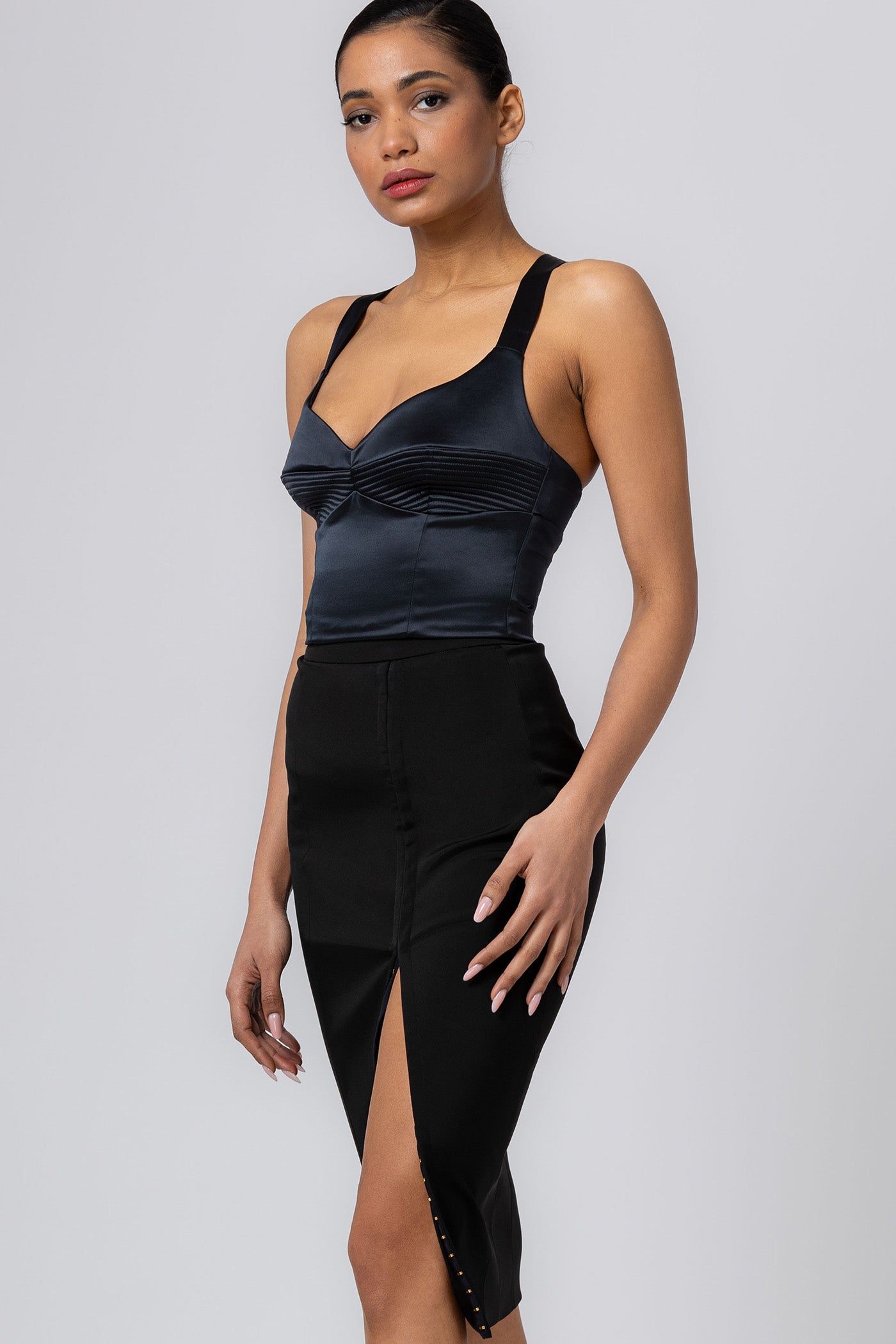 Fusta neagra midi Snap