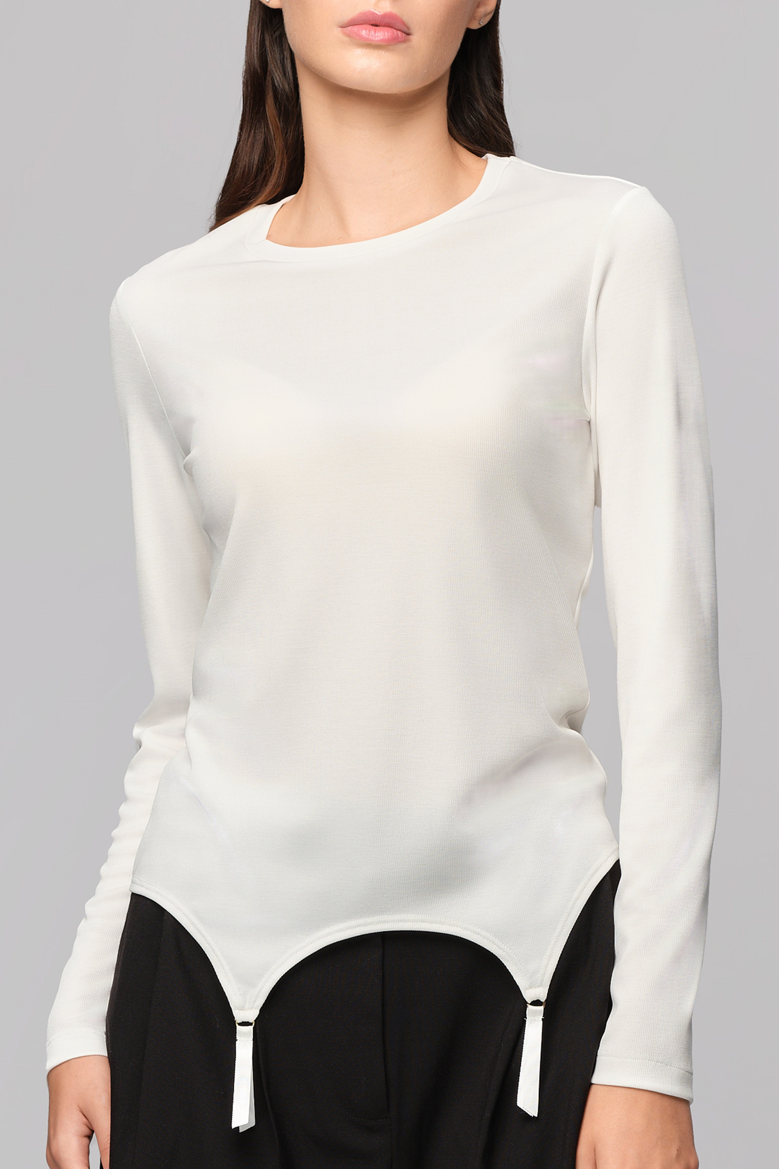 Bluza alba cu suspendere Garter