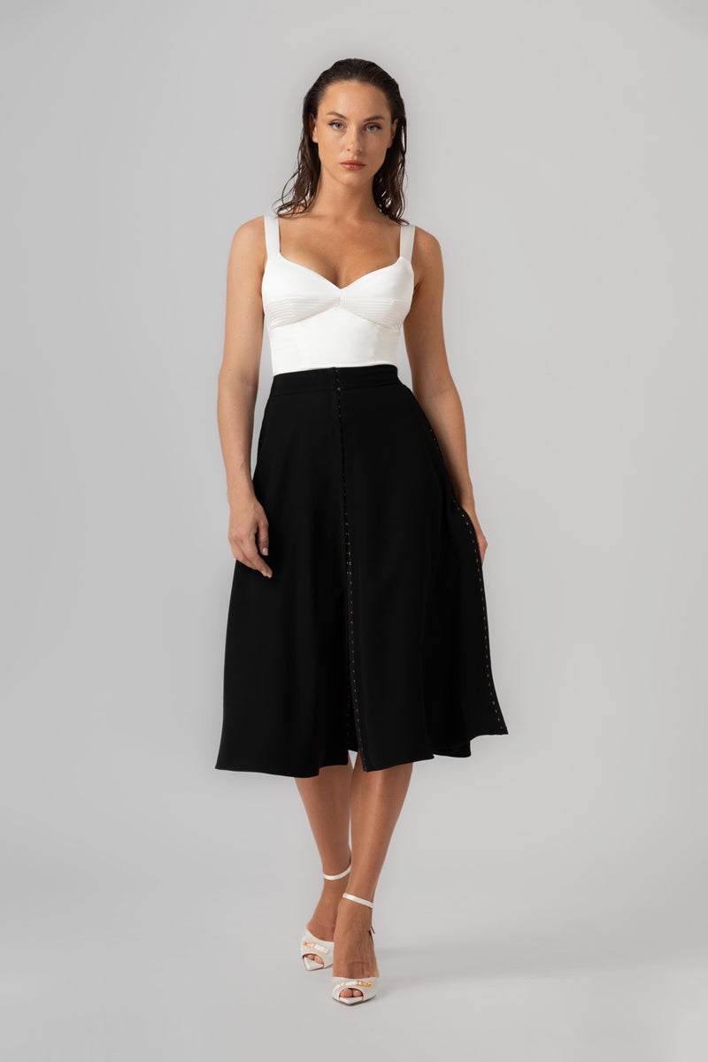 Corset alb din satin elastic Haze