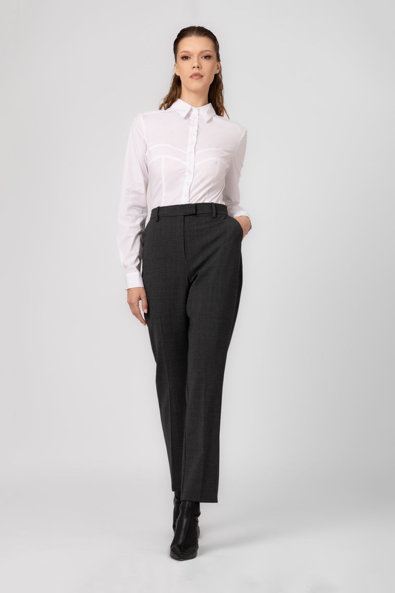 Pantaloni gri clasici din lana Formal