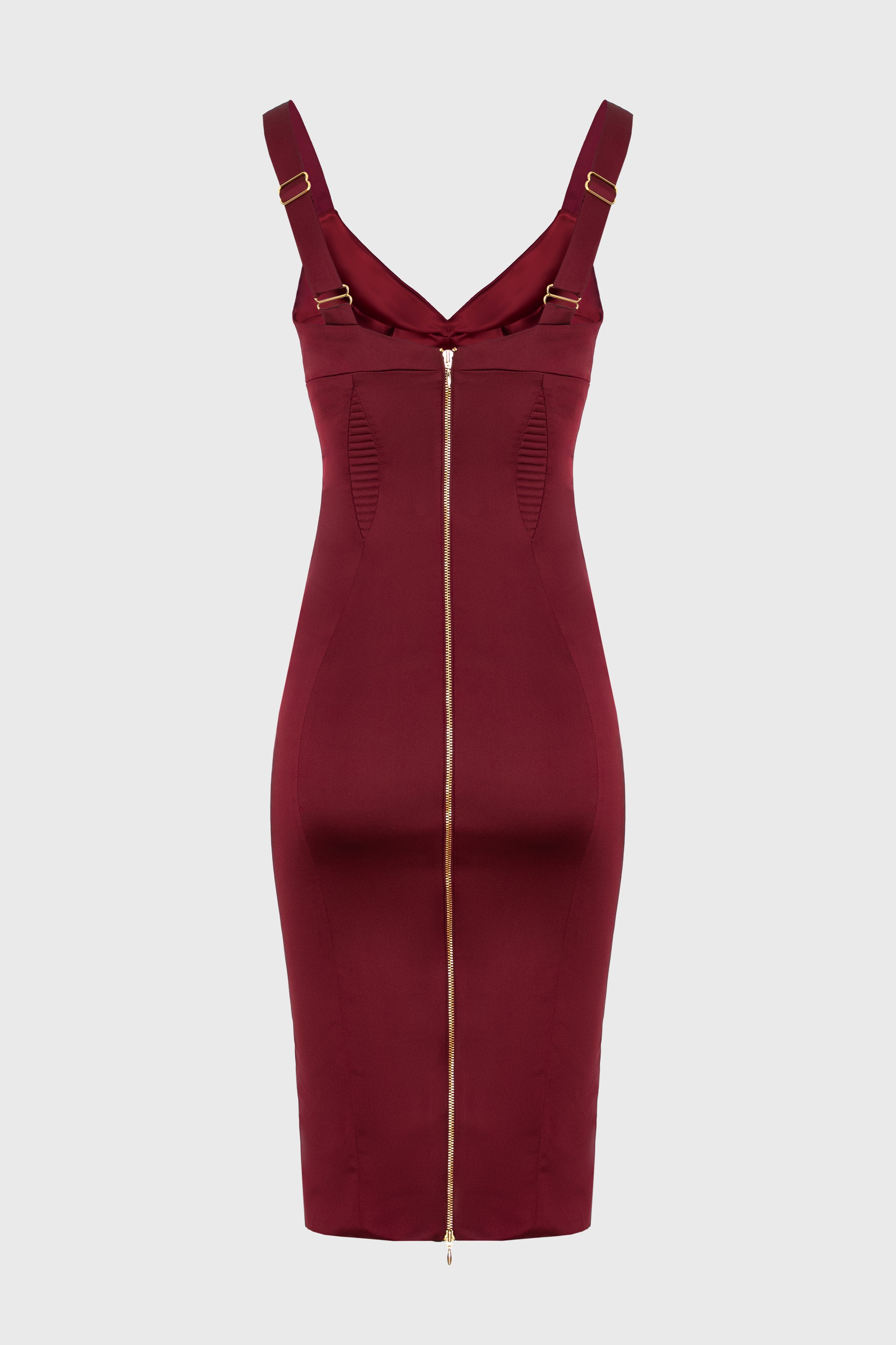 Rochie rosu burgund din satin elastic Haze