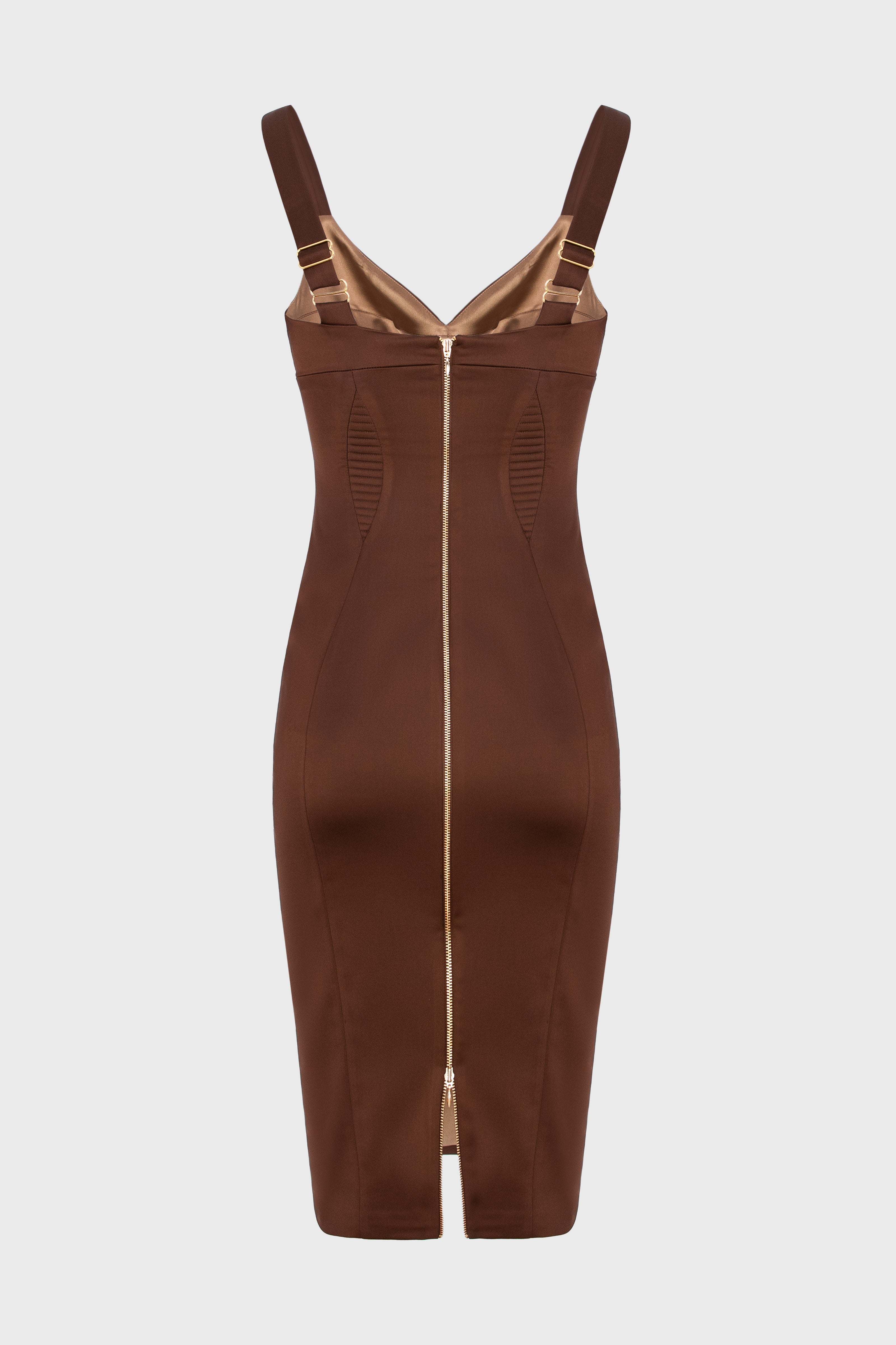 Rochie maro din satin elastic Haze