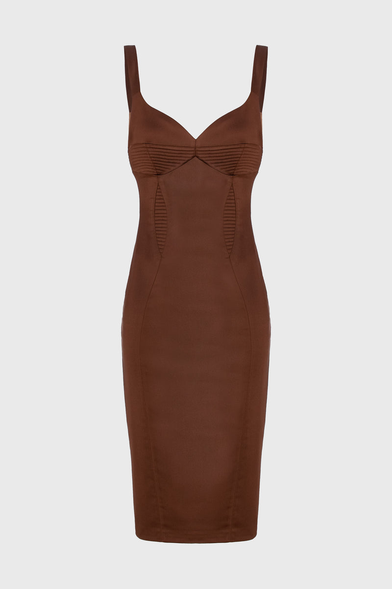 Rochie maro din satin elastic Haze