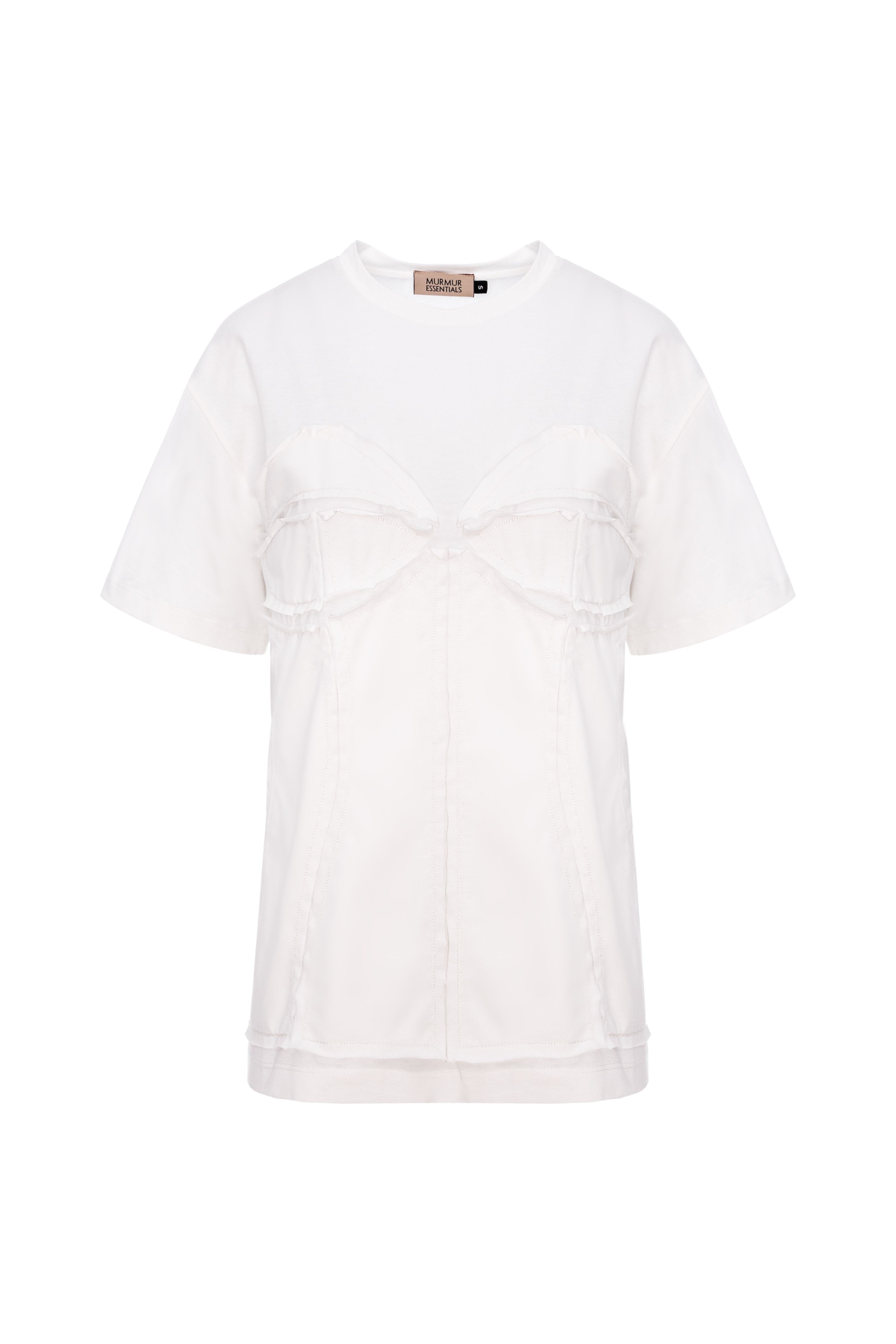 Tricou alb din bumbac organic Deconstructed