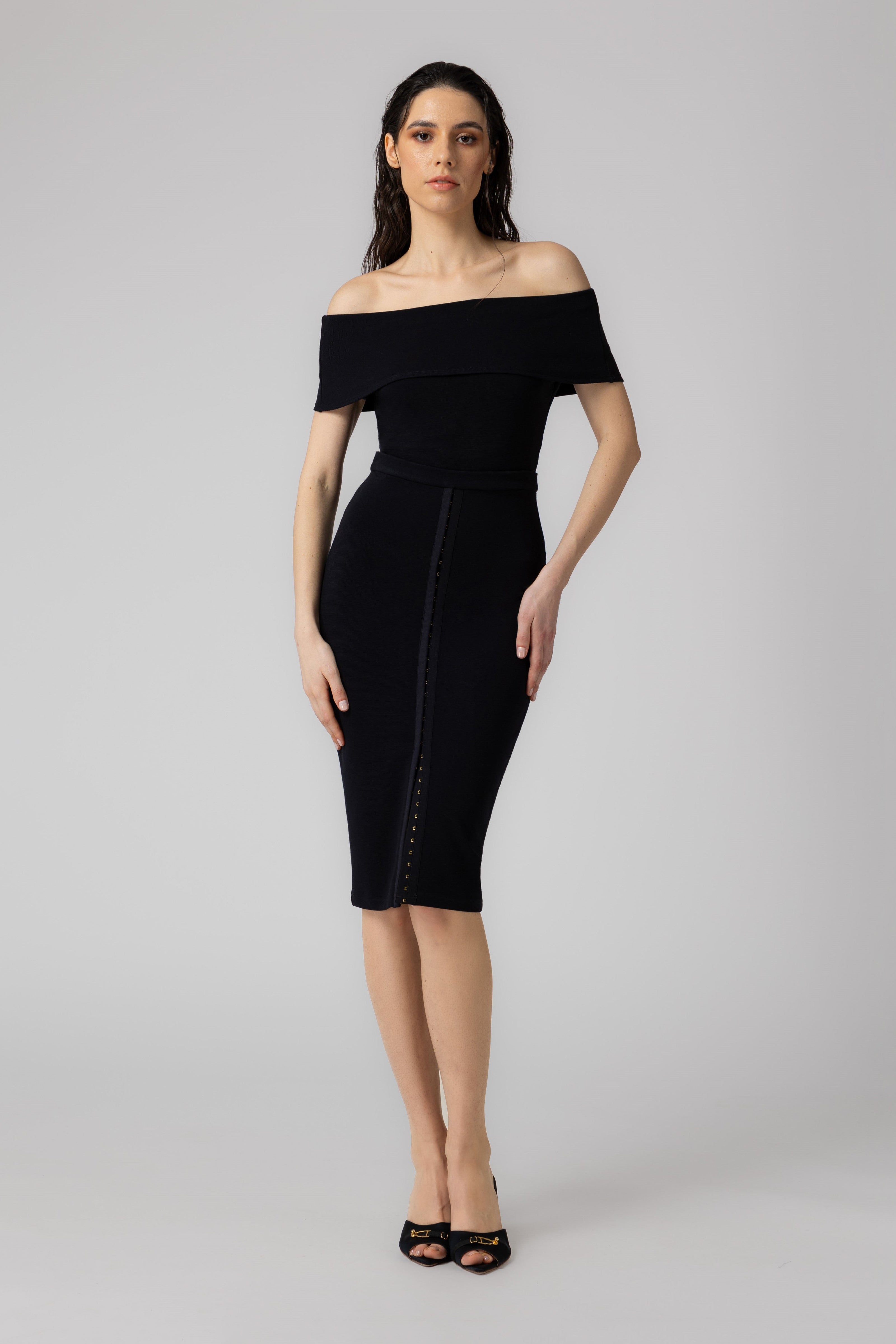 Body negru din tricot Ellipse