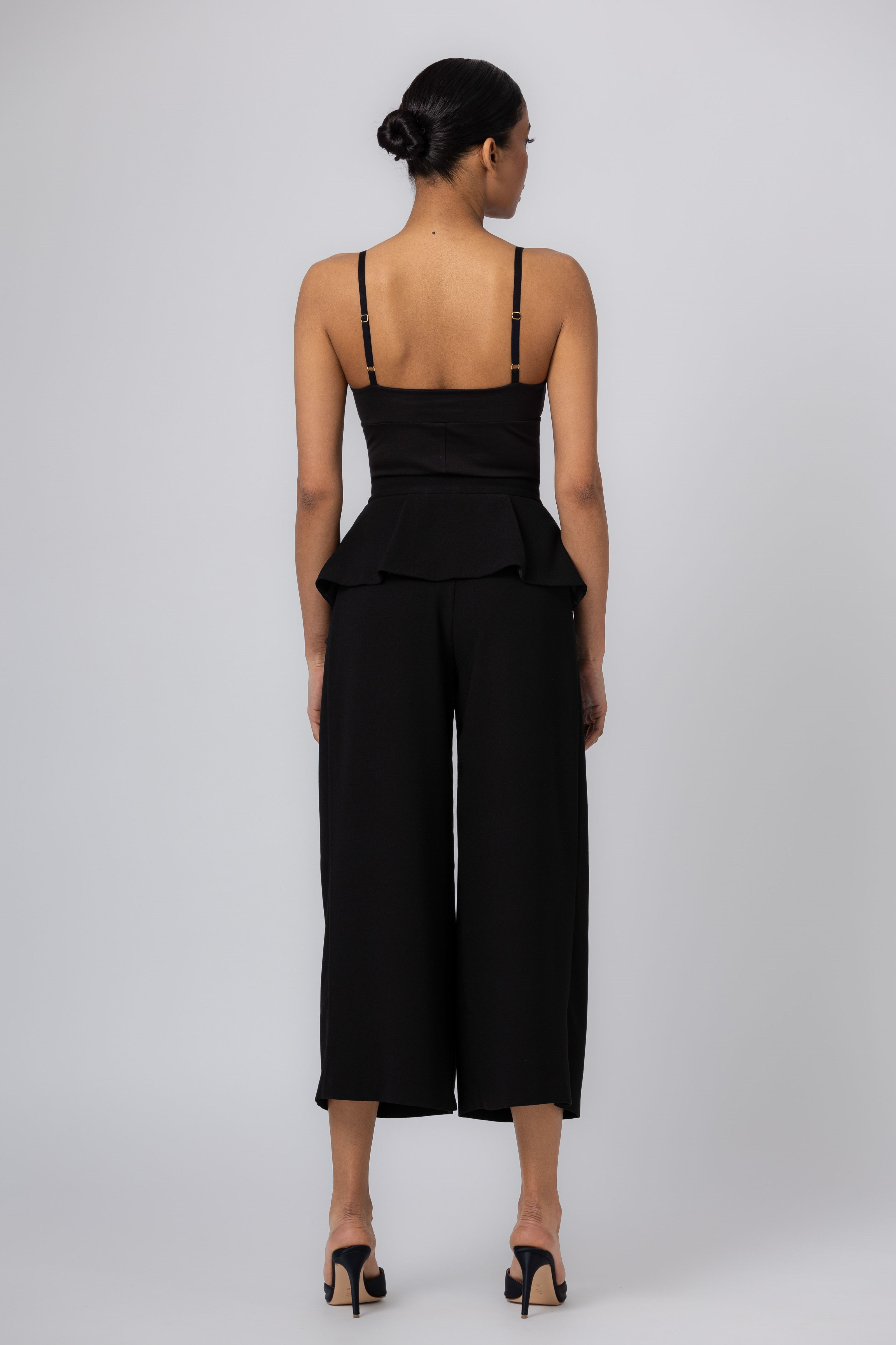 Body negru elastic cu bretele Skin