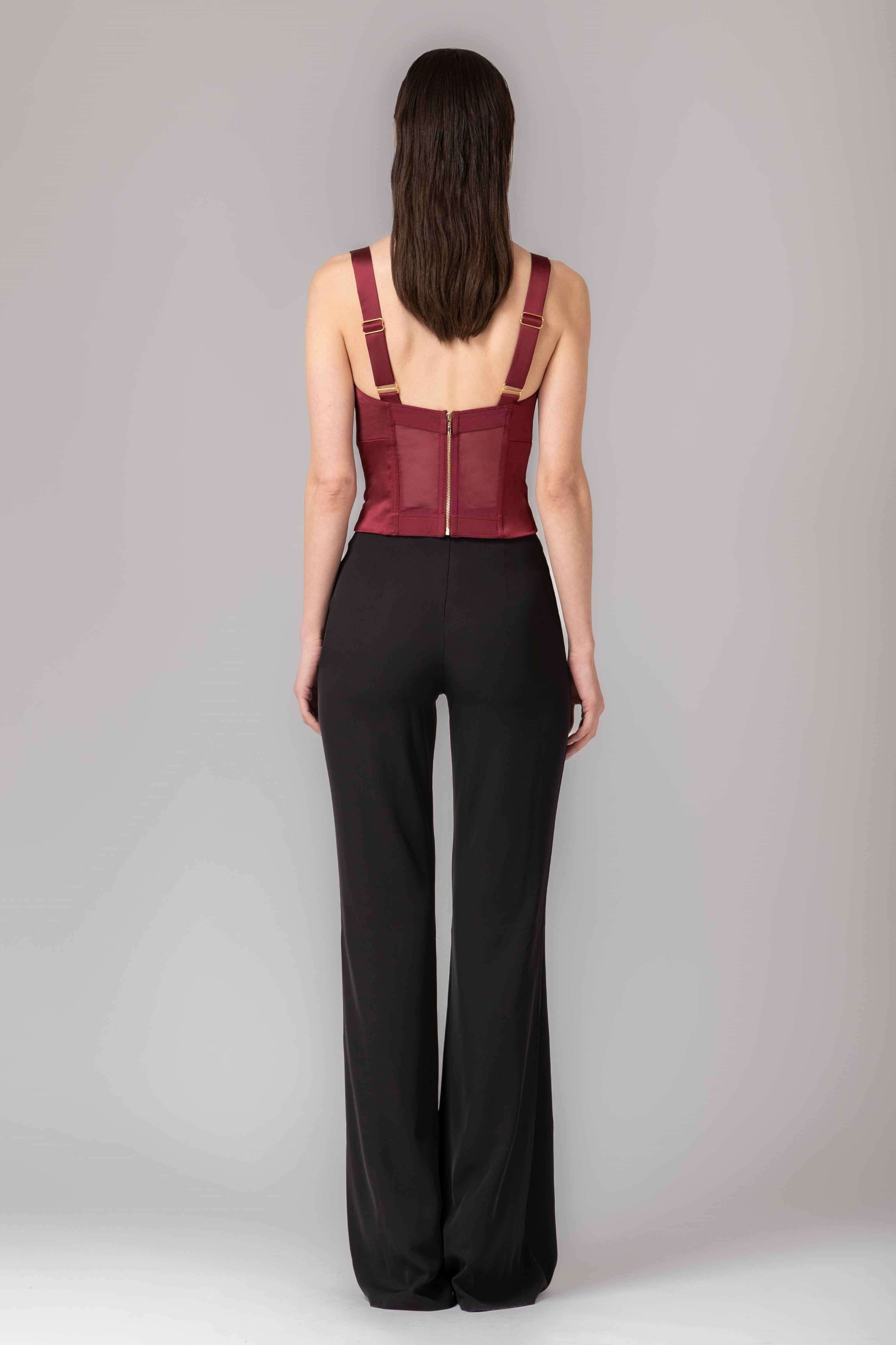 Pantaloni negri lungi evazati Snap
