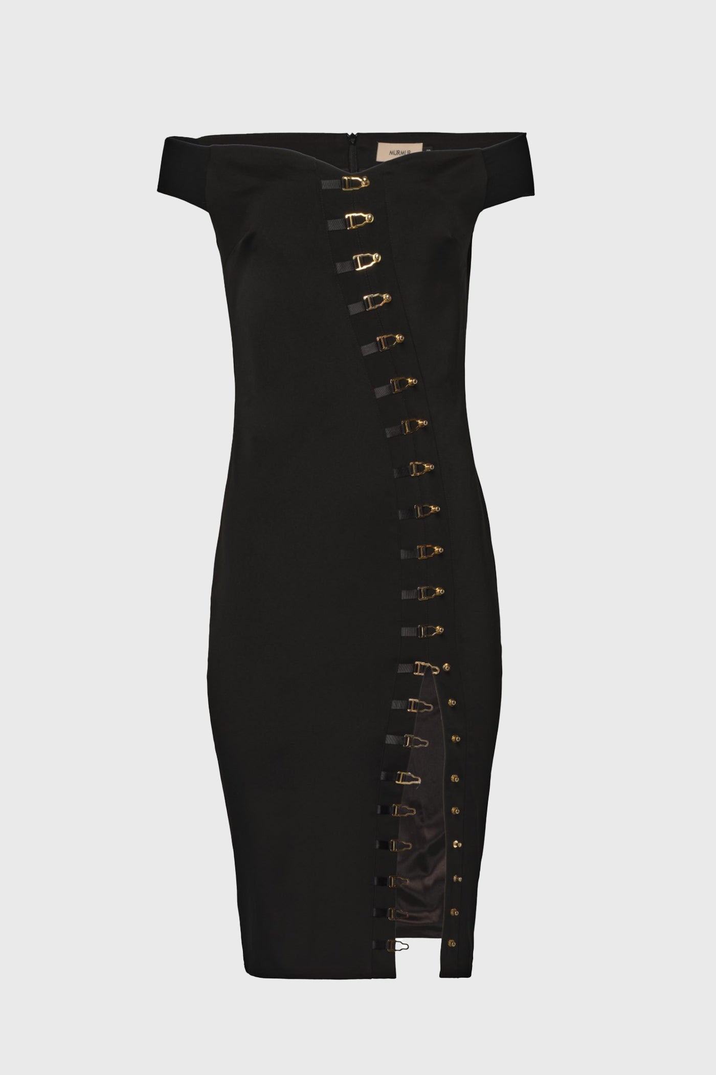 Rochie neagra mulata cu decolteu Ivy