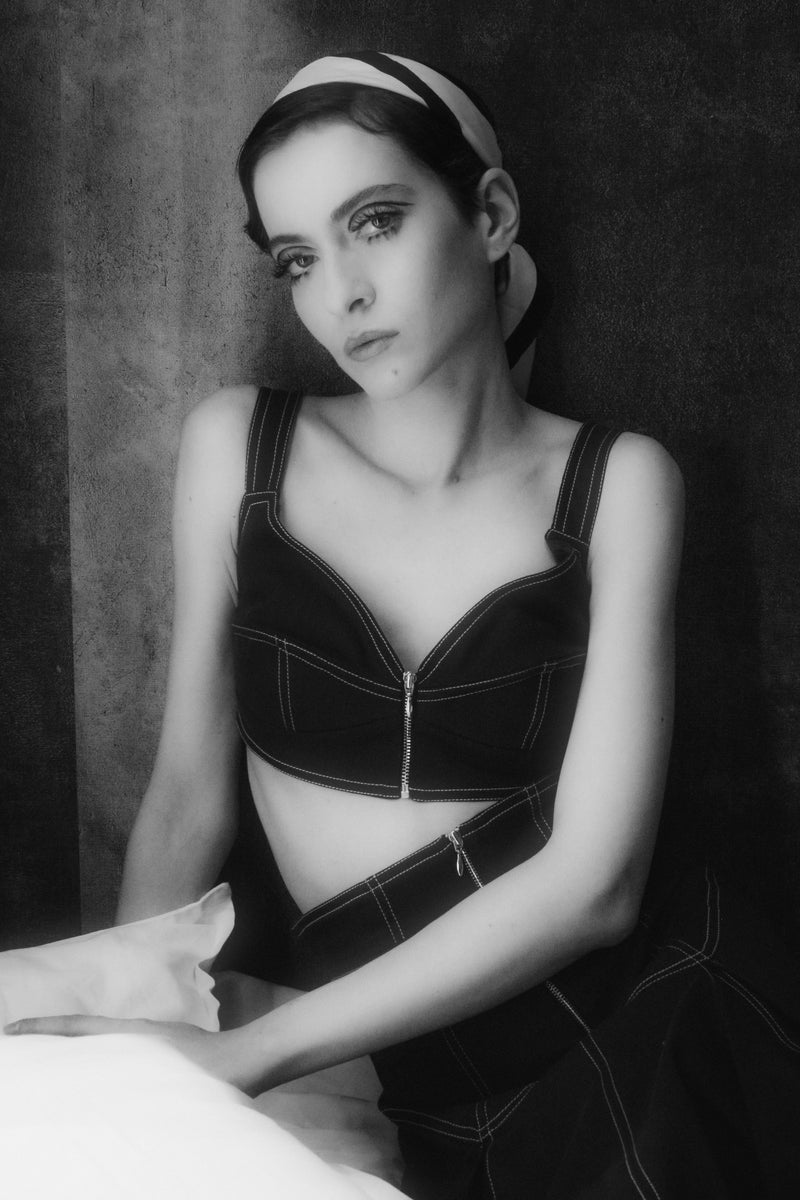 Mood image for Fusta neagra din denim bi-elastic Underline