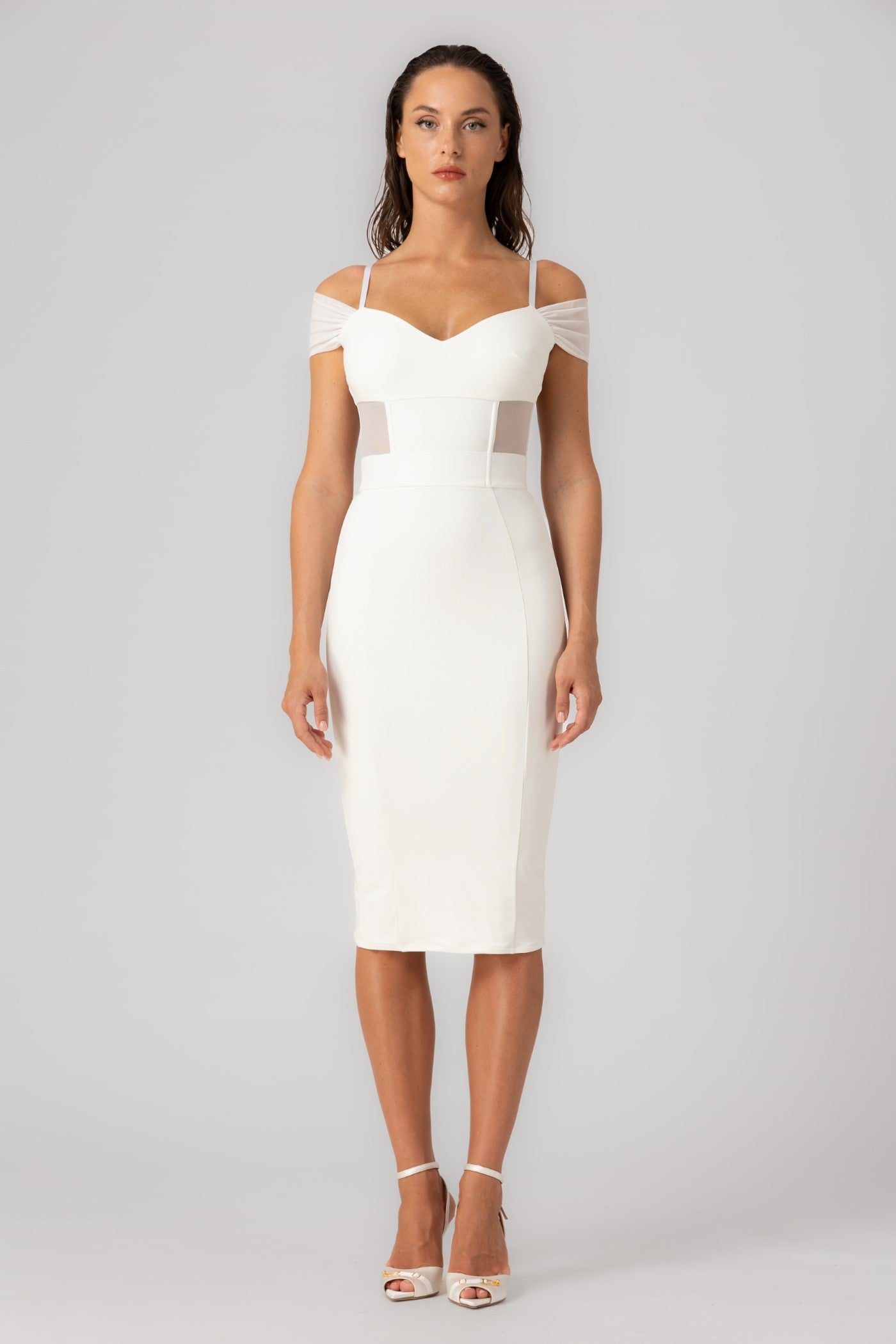 Rochie alba mulata Stark