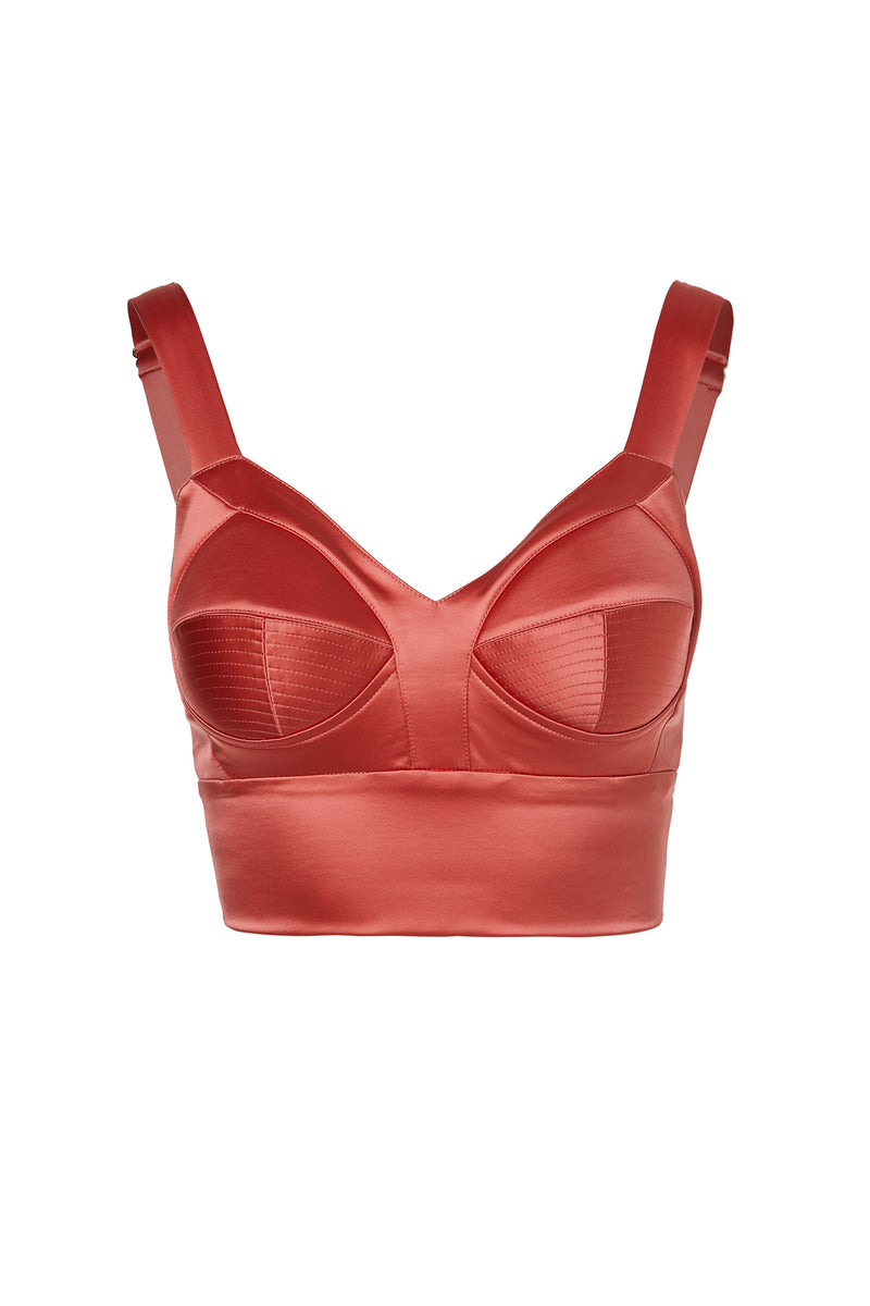 Bra top roz fad din satin elastic Sculpt