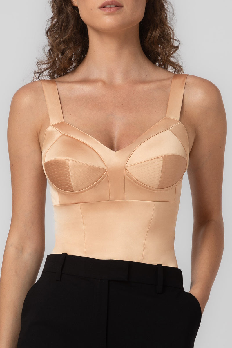 Corset nud din satin elastic Sculpt