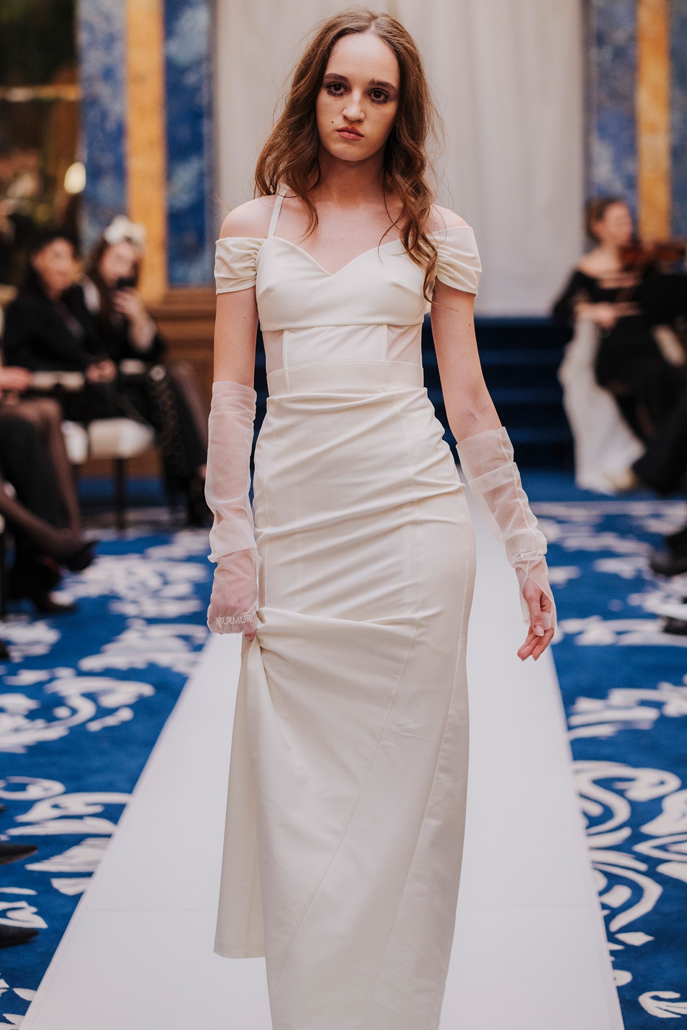 Rochie lunga alba mulata Stark