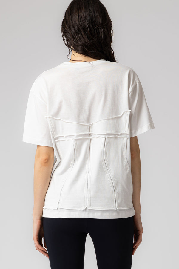 Tricou alb din bumbac organic Deconstructed