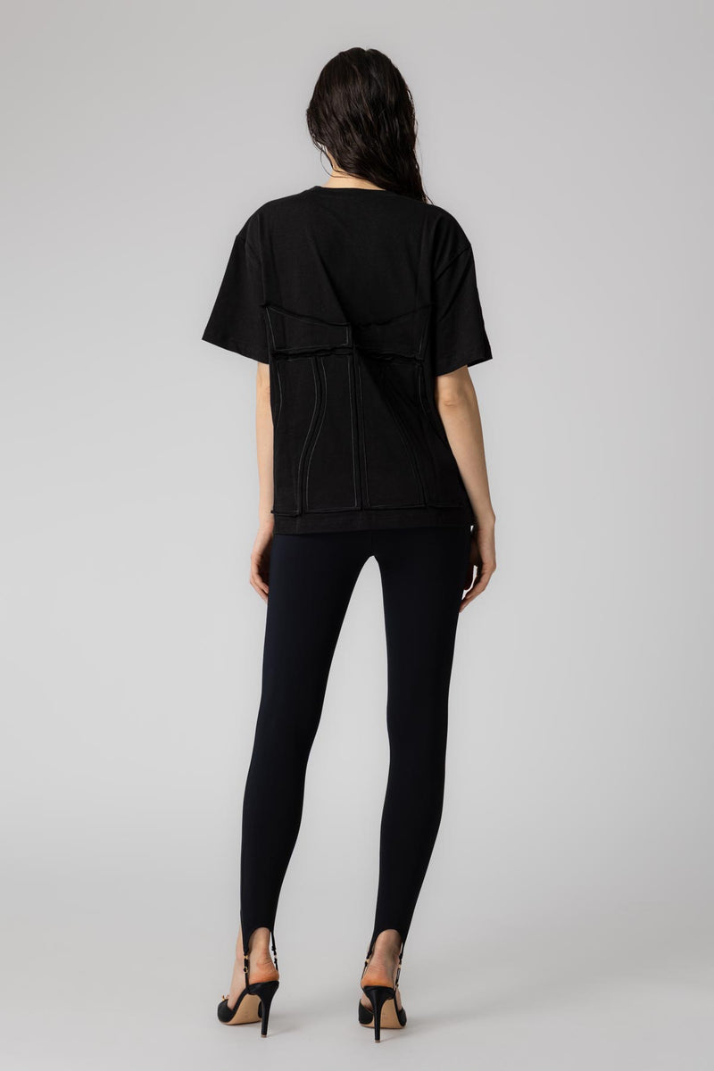 Tricou negru din bumbac organic Deconstructed