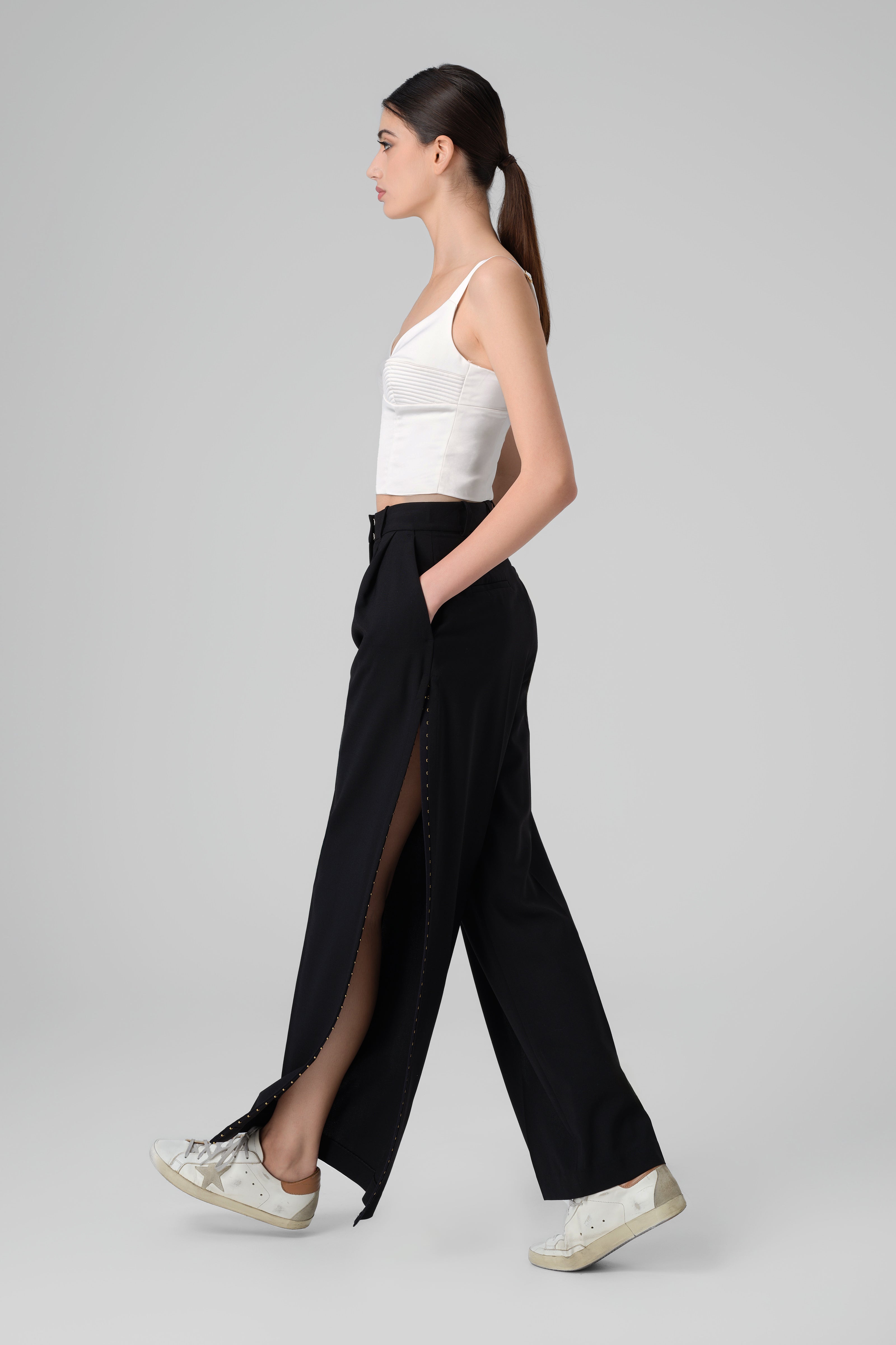 Corset alb din satin elastic Haze