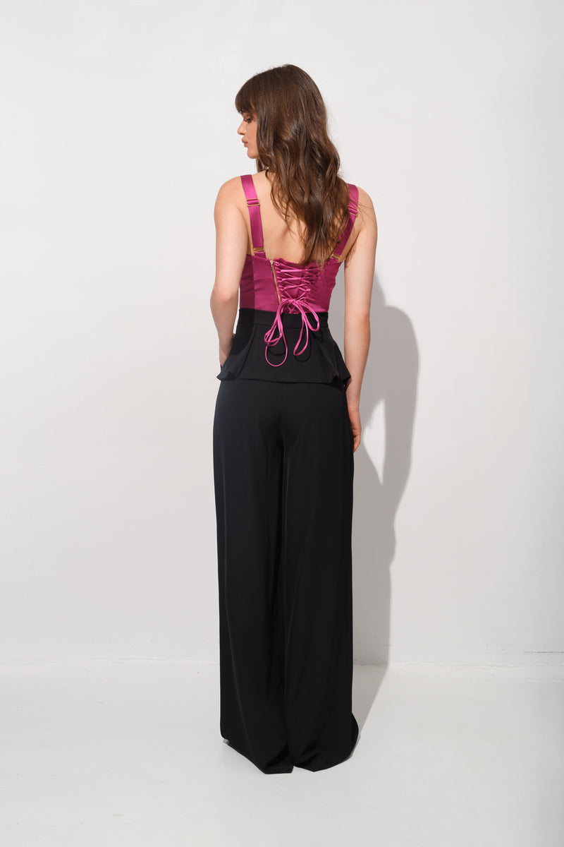 Pantaloni negri lungi evazati Blaze