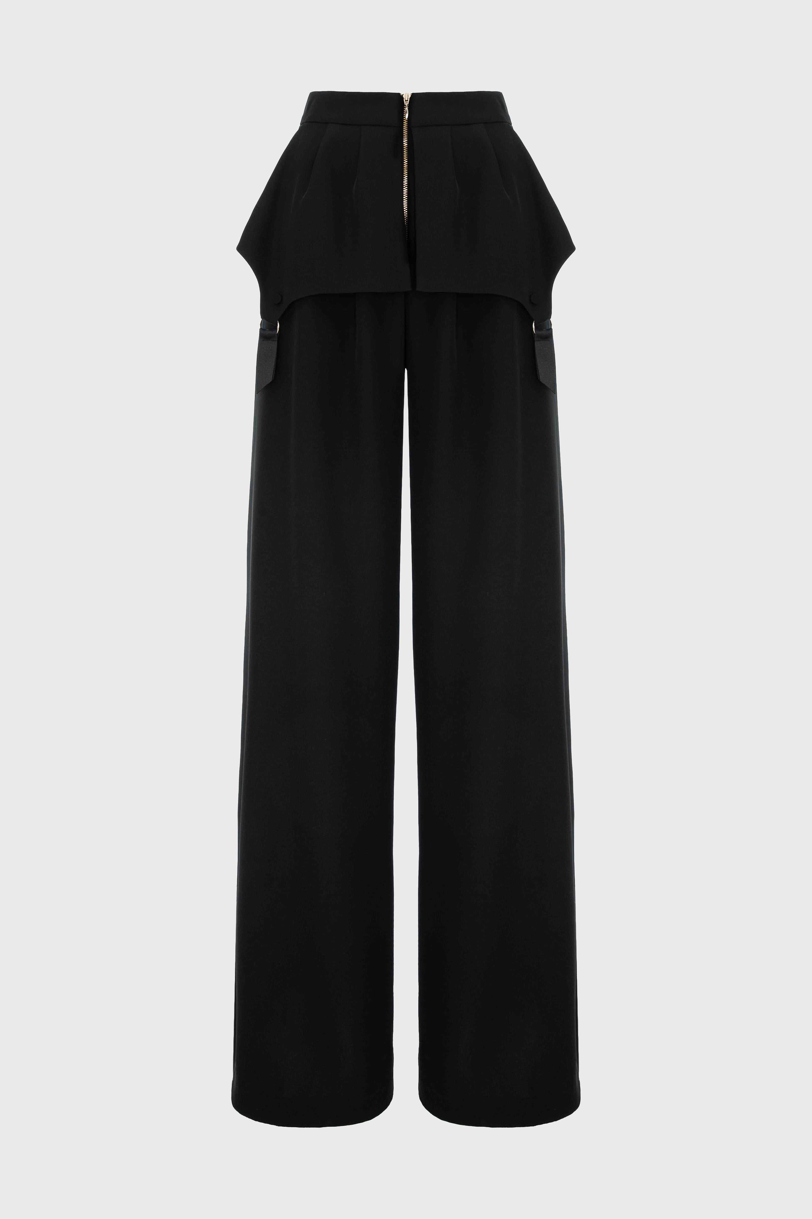 Pantaloni negri lungi evazati Blaze