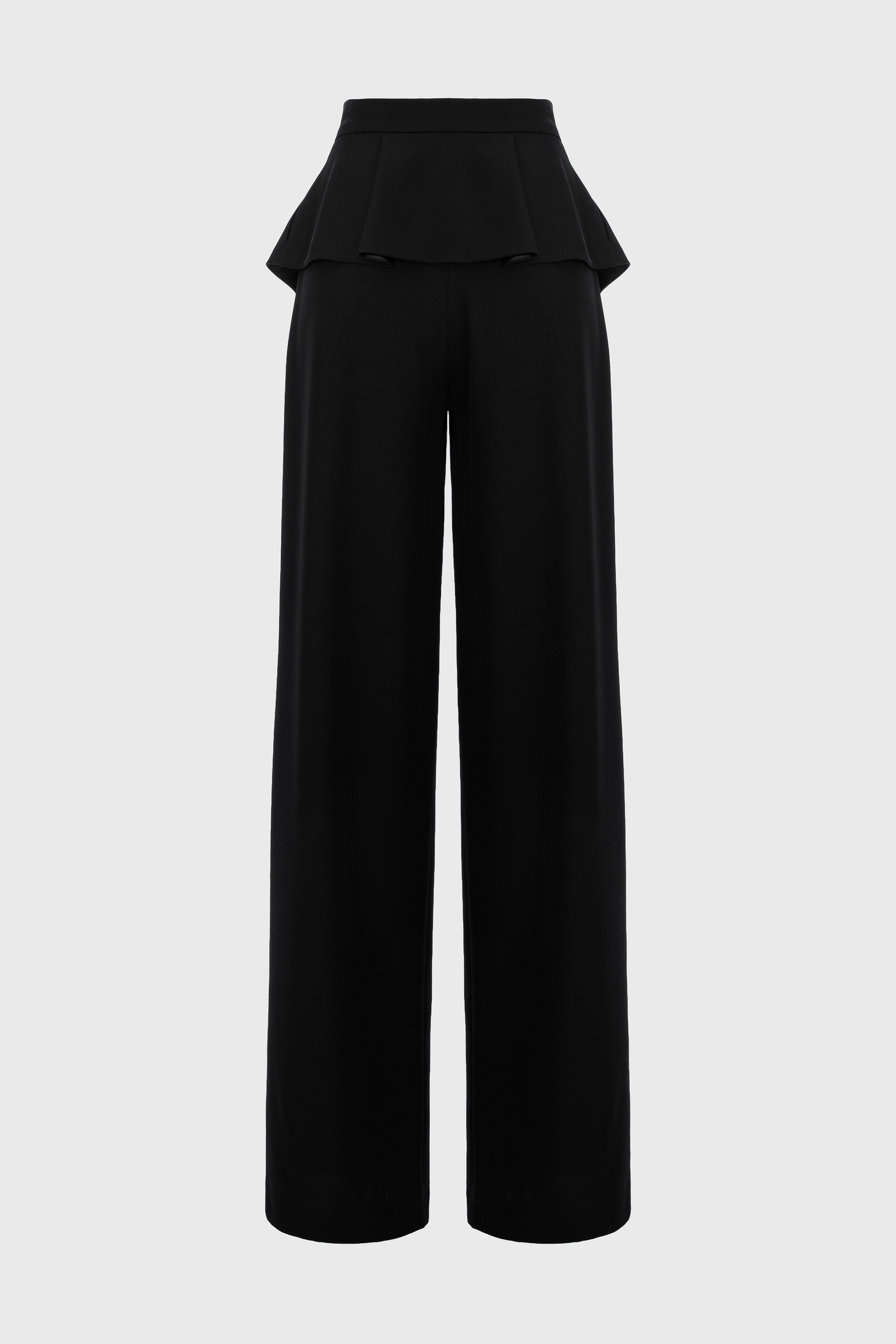 Pantaloni negri lungi evazati Blaze
