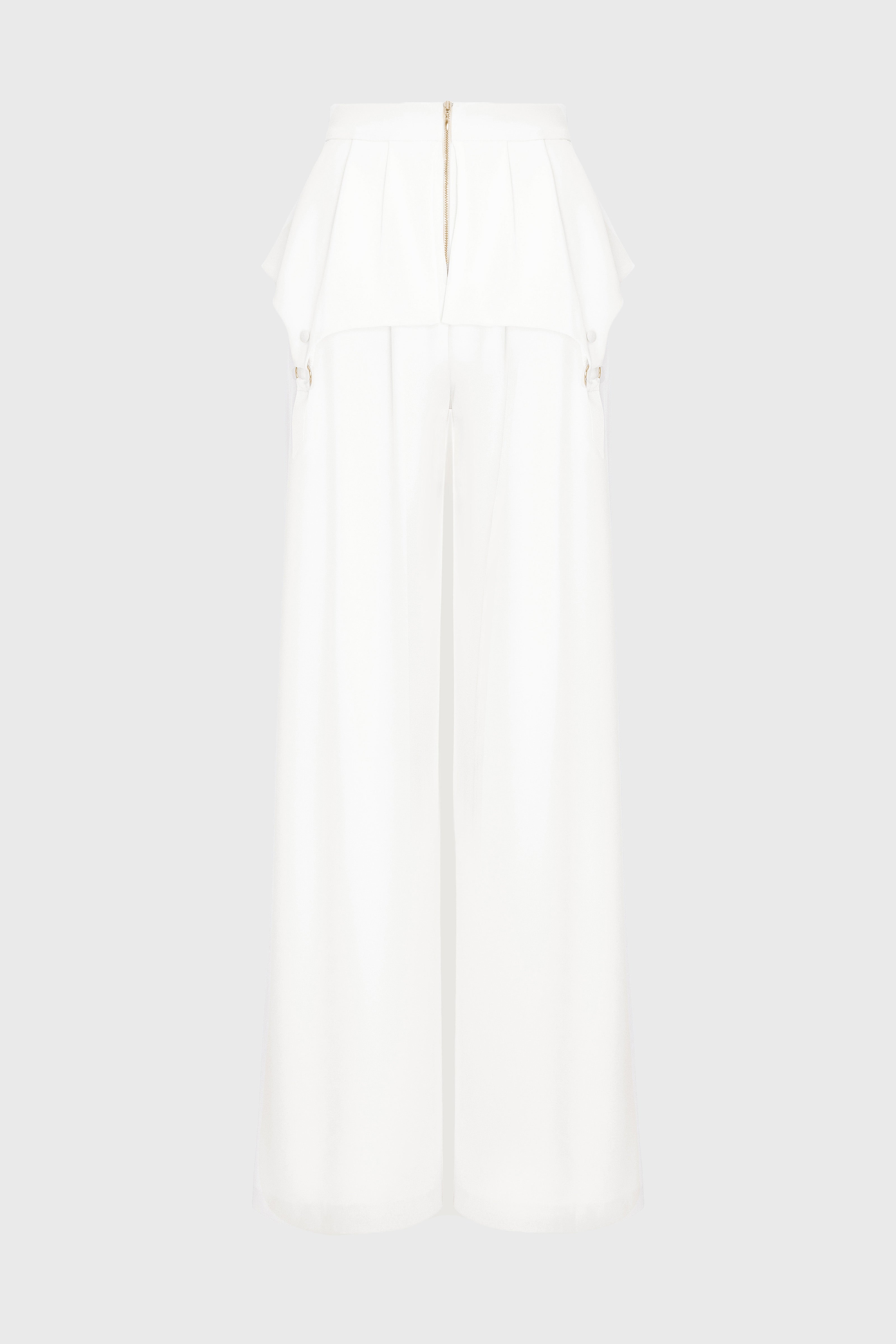 Pantaloni albi lungi evazati Blaze