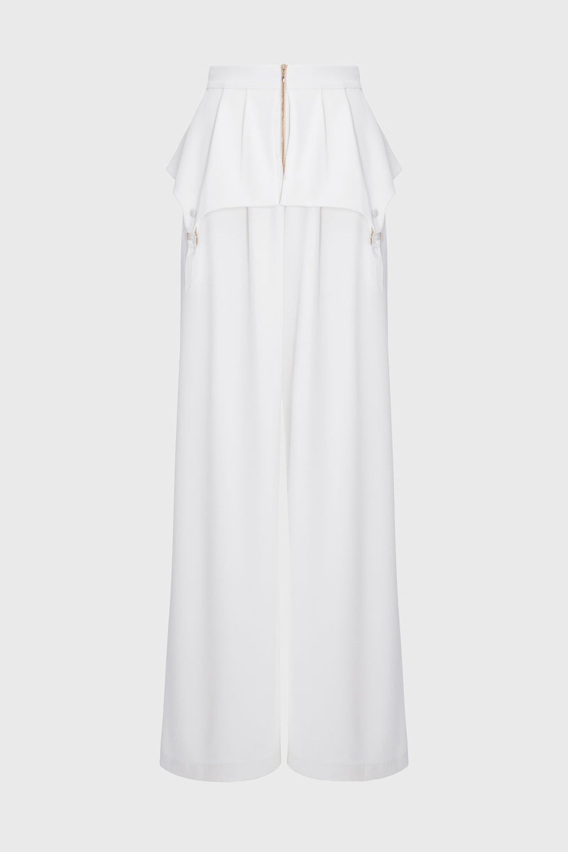 Pantaloni albi lungi evazati Blaze