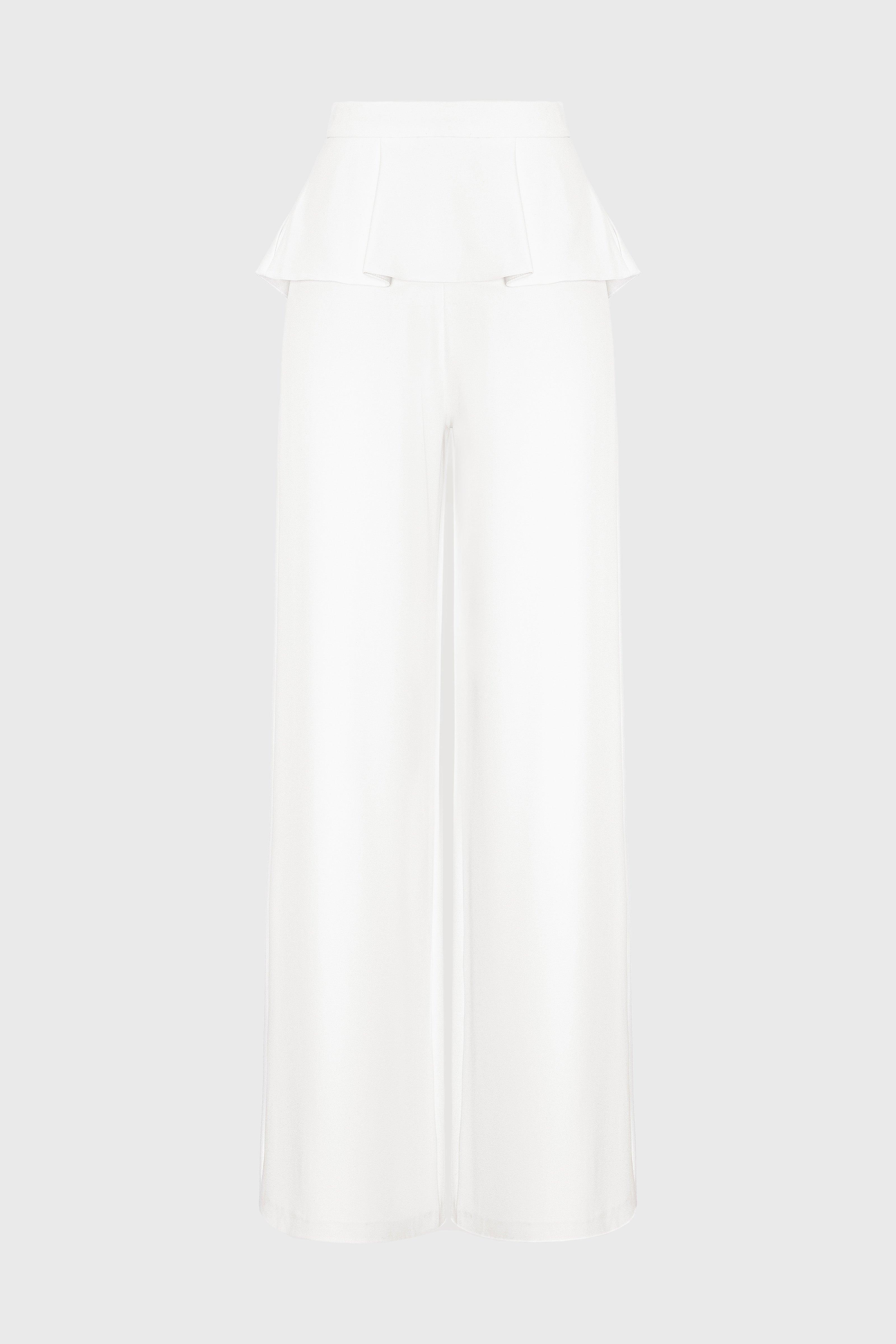 Pantaloni albi lungi evazati Blaze
