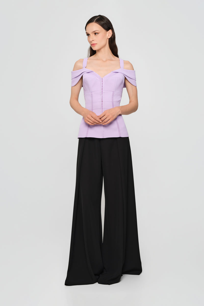 Corset lavanda cu maneci cazute Candy